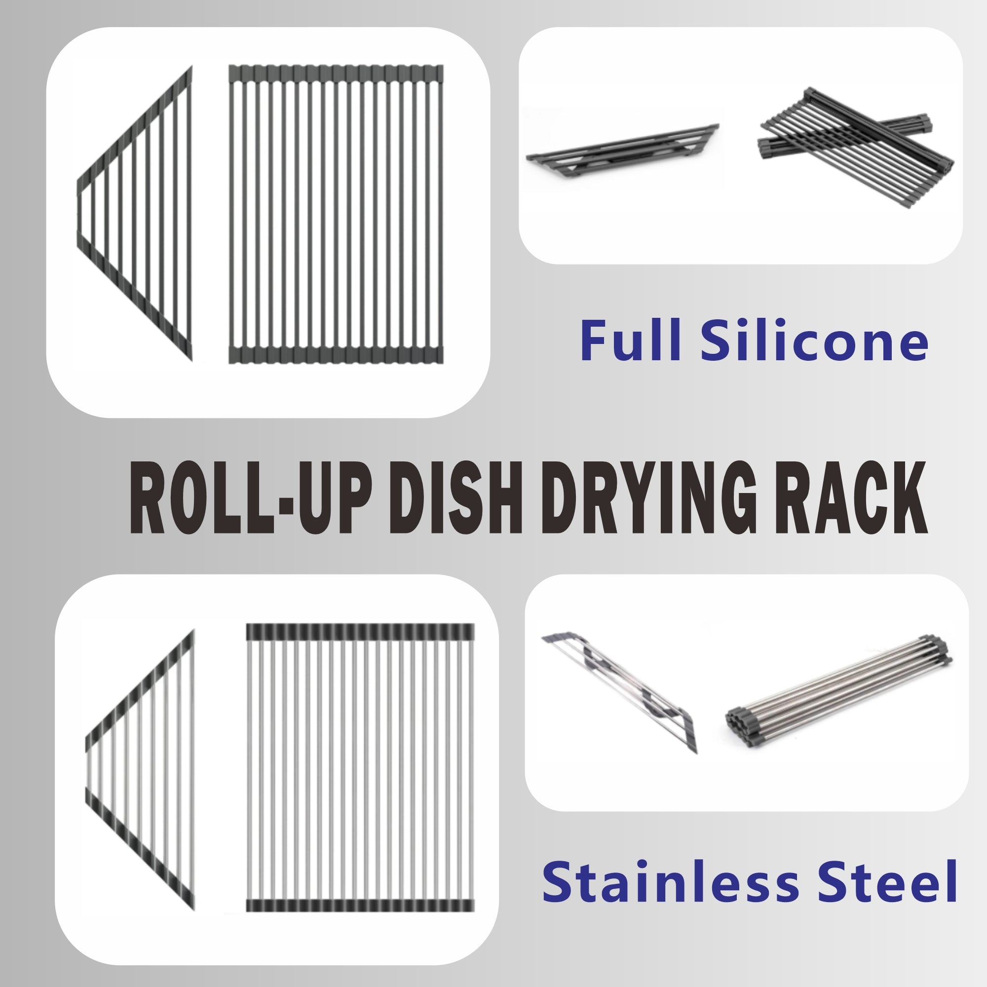 Dowell Over the Sink Roll-Up Dish Drying Rack, High-Quality, Foldable Tube Design, Space Saving Sink Organizer, Sturdy, Easy to Clean, Stylish Look