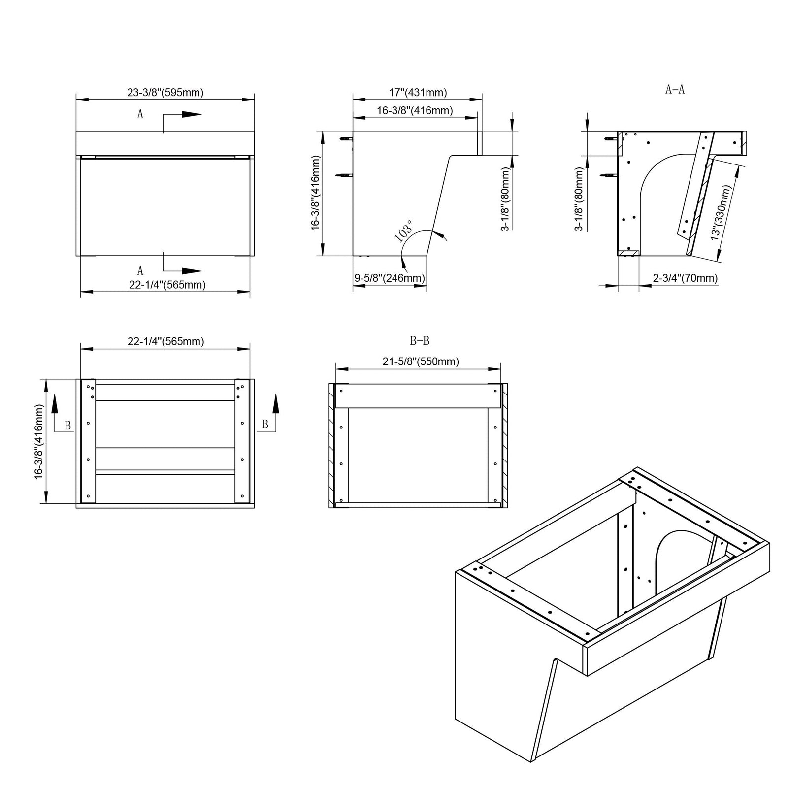 ADA Wall-Mounted Vanity Kit - Style 4