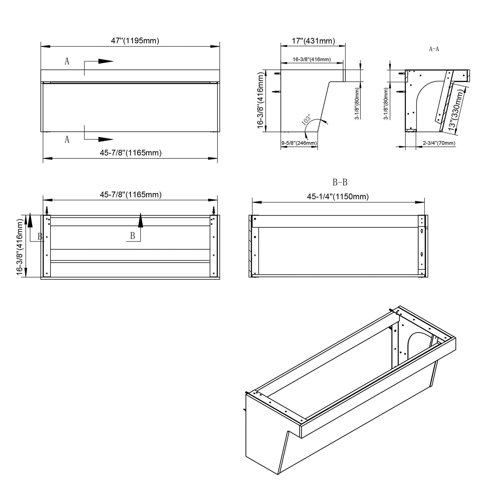 ADA Wall-Mounted Vanity Kit - Style 4