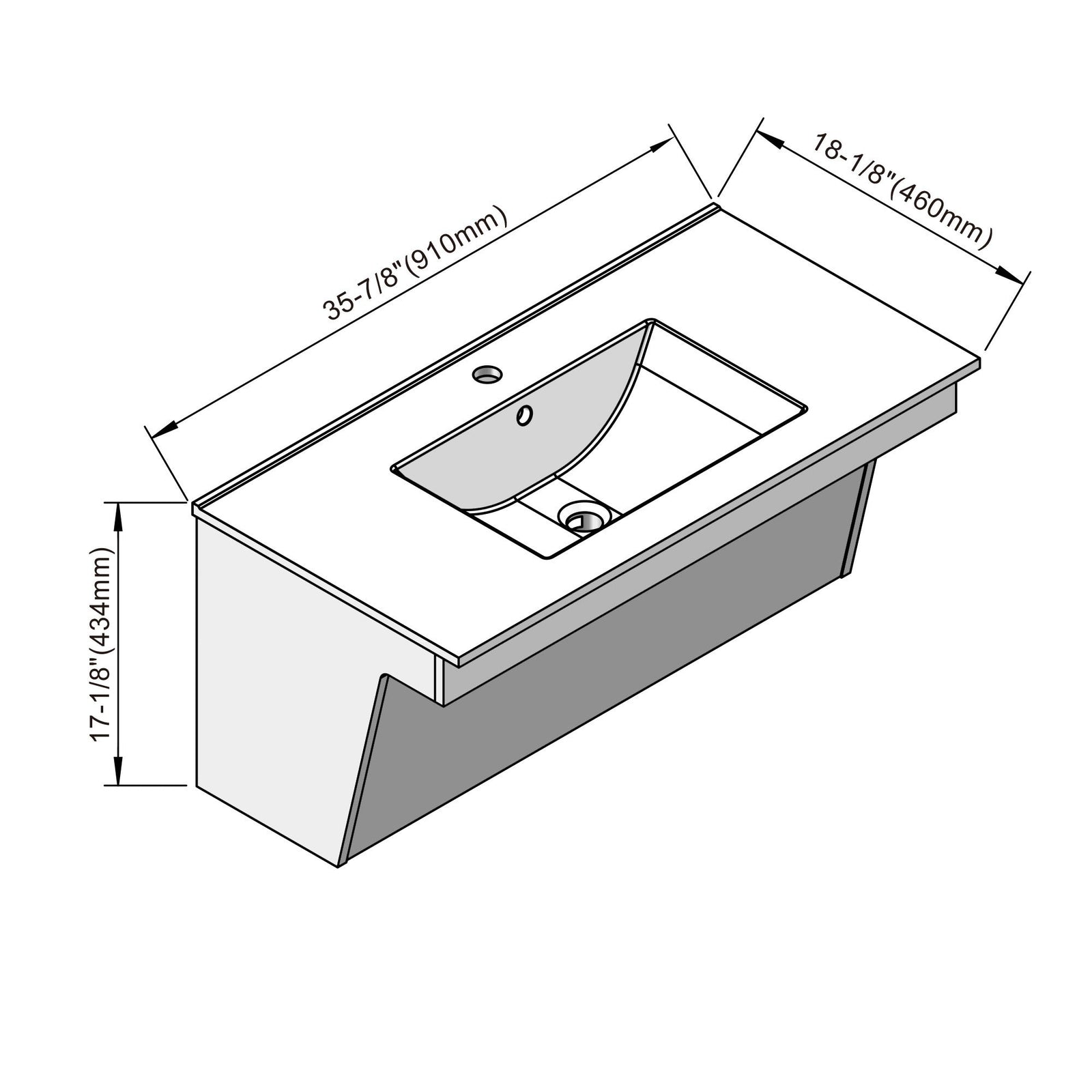 ADA Wall-Mounted Vanity Kit - Style 4