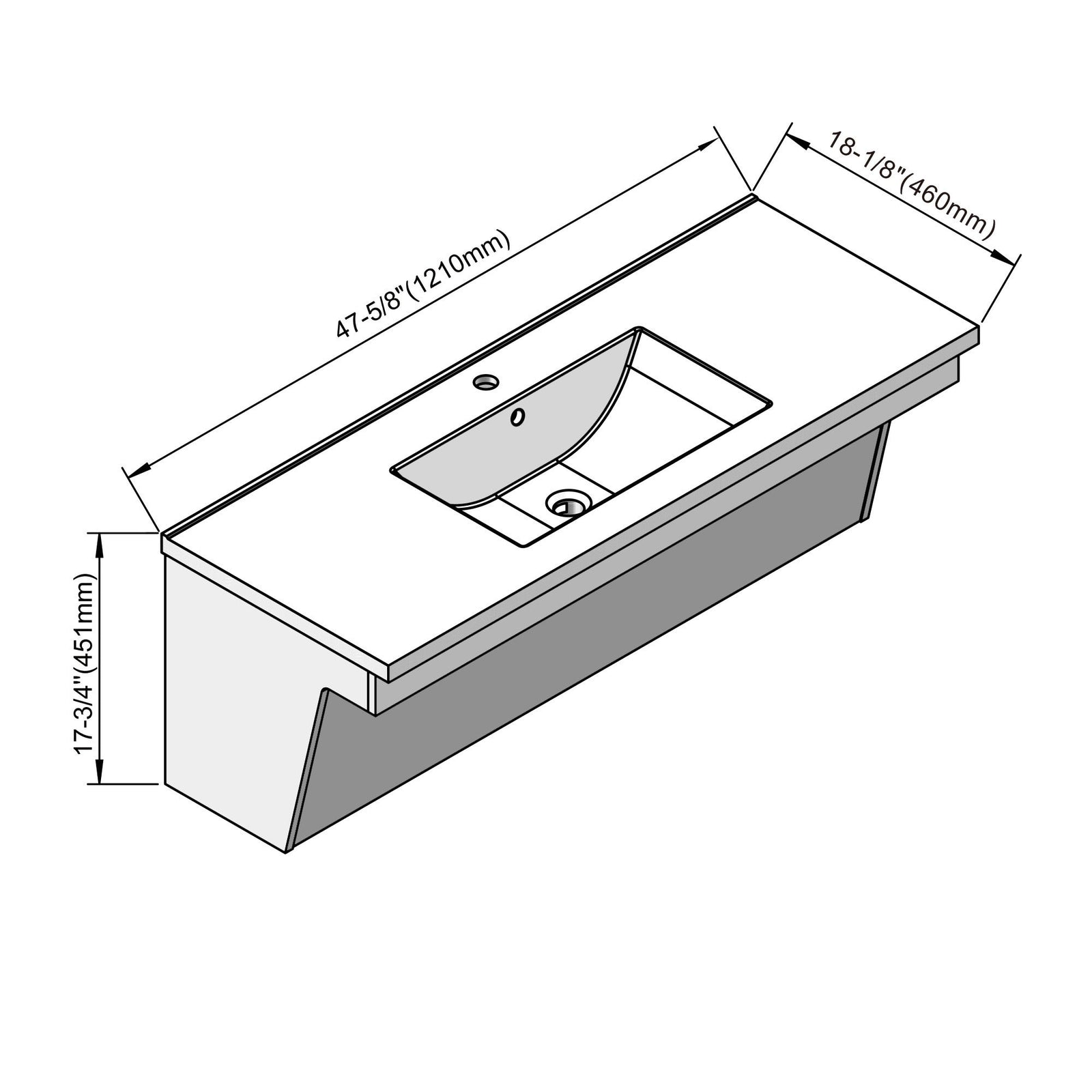 ADA Wall-Mounted Vanity Kit - Style 4