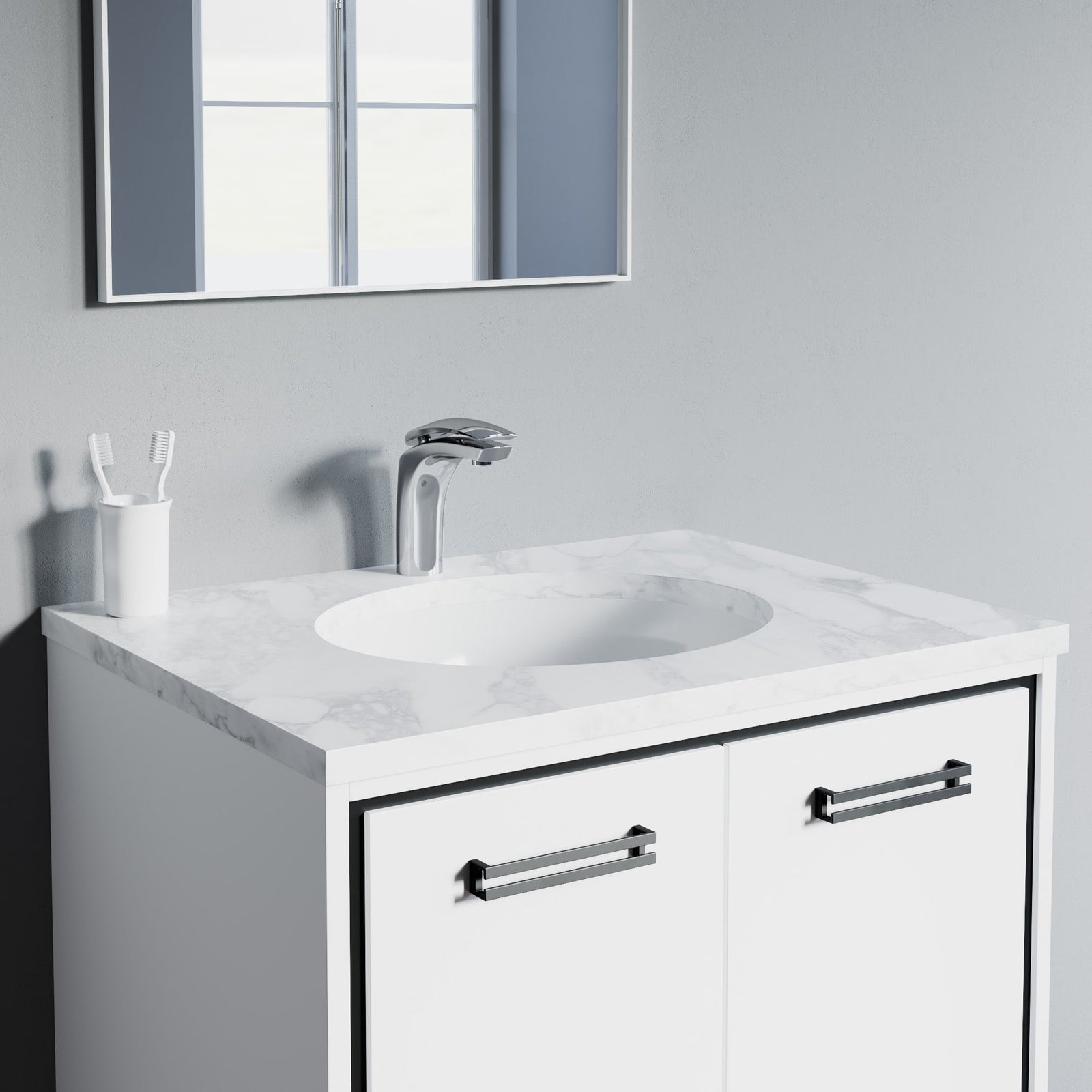 Dowell Bathroom Sink Faucet - Low Spout, Single Handle, Single Hole - 8001 017 Series