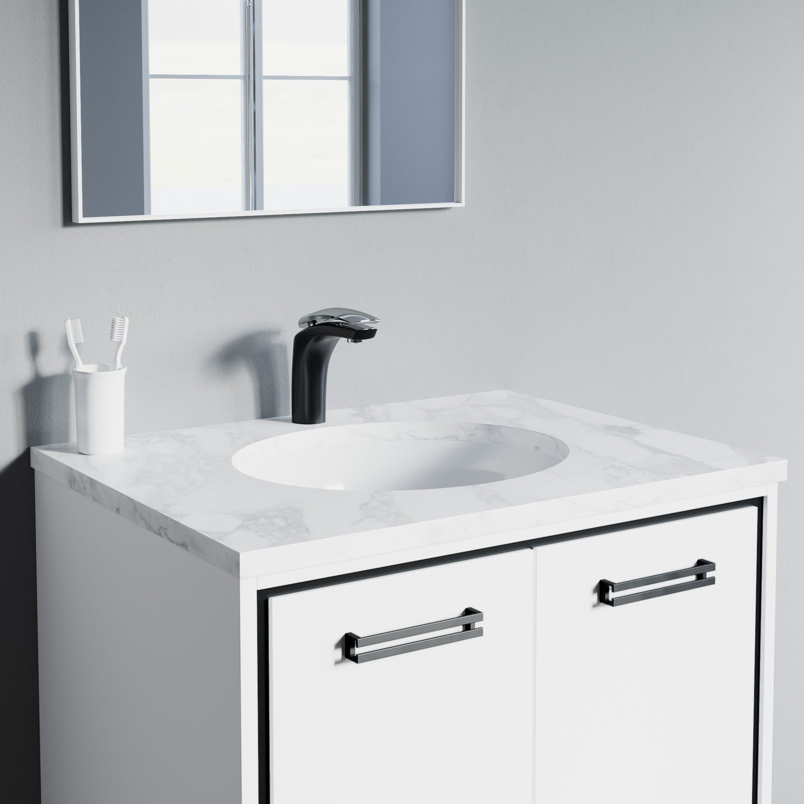 Dowell Bathroom Sink Faucet - Low Spout, Single Handle, Single Hole - 8001 017 Series