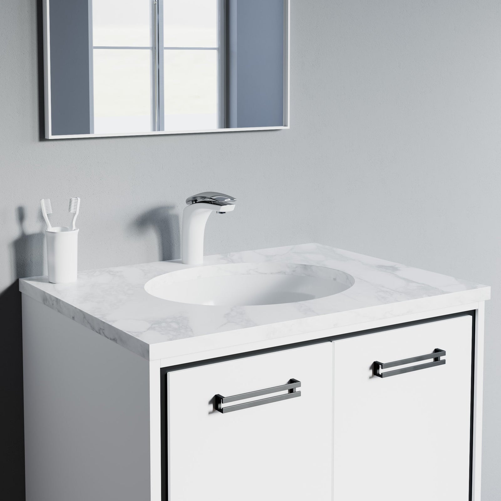 Dowell Bathroom Sink Faucet - Low Spout, Single Handle, Single Hole - 8001 017 Series