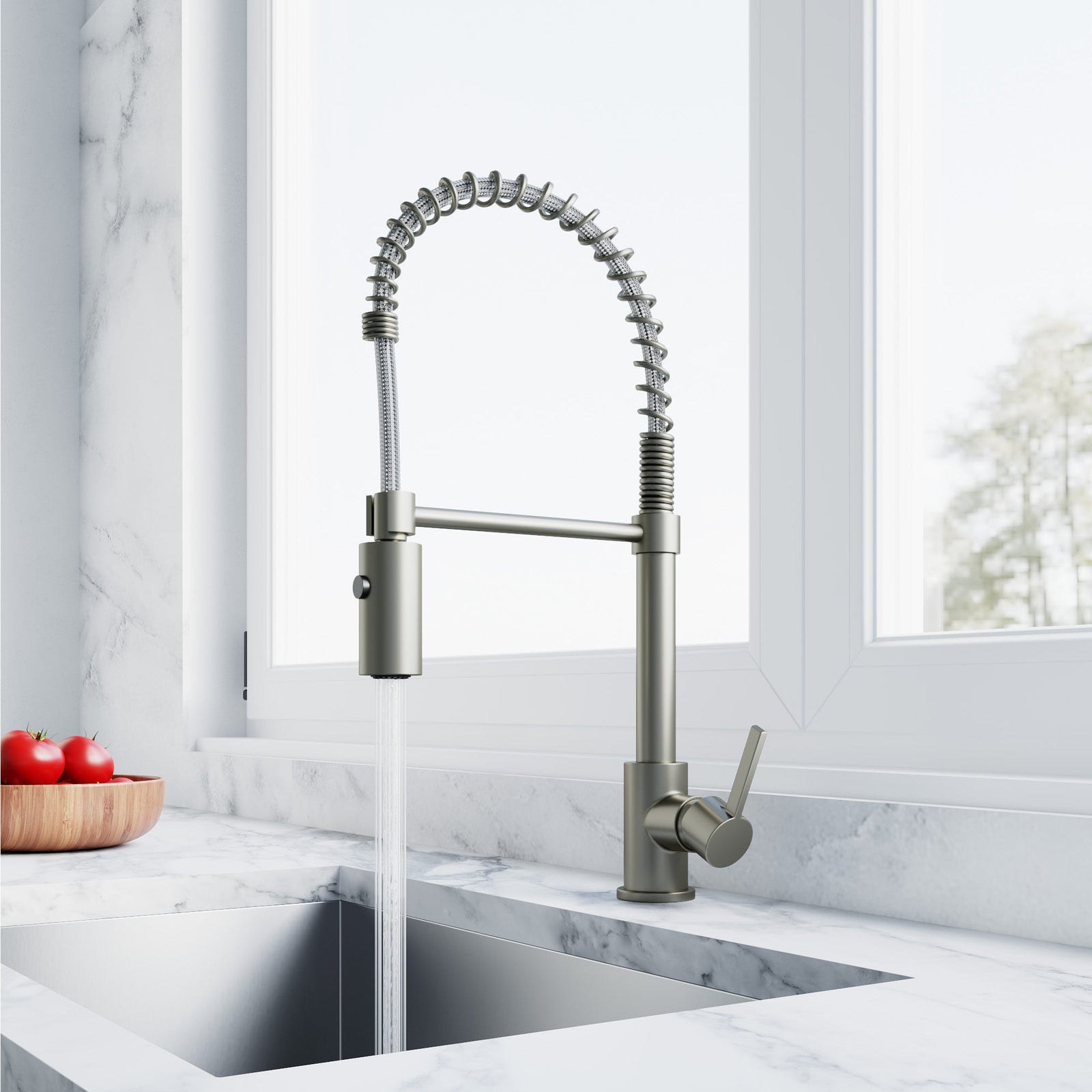 Dowell Kitchen Sink Faucet - 8002 006 Series - High Arc, Pull-Down Sprayer,  Single Handle, Single Hole
