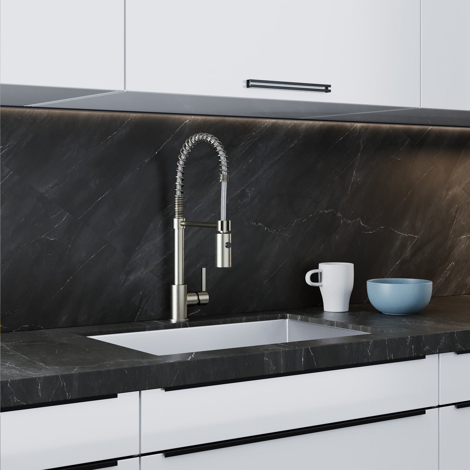 Dowell Kitchen Sink Faucet - 8002 006 Series - High Arc, Pull-Down Sprayer,  Single Handle, Single Hole