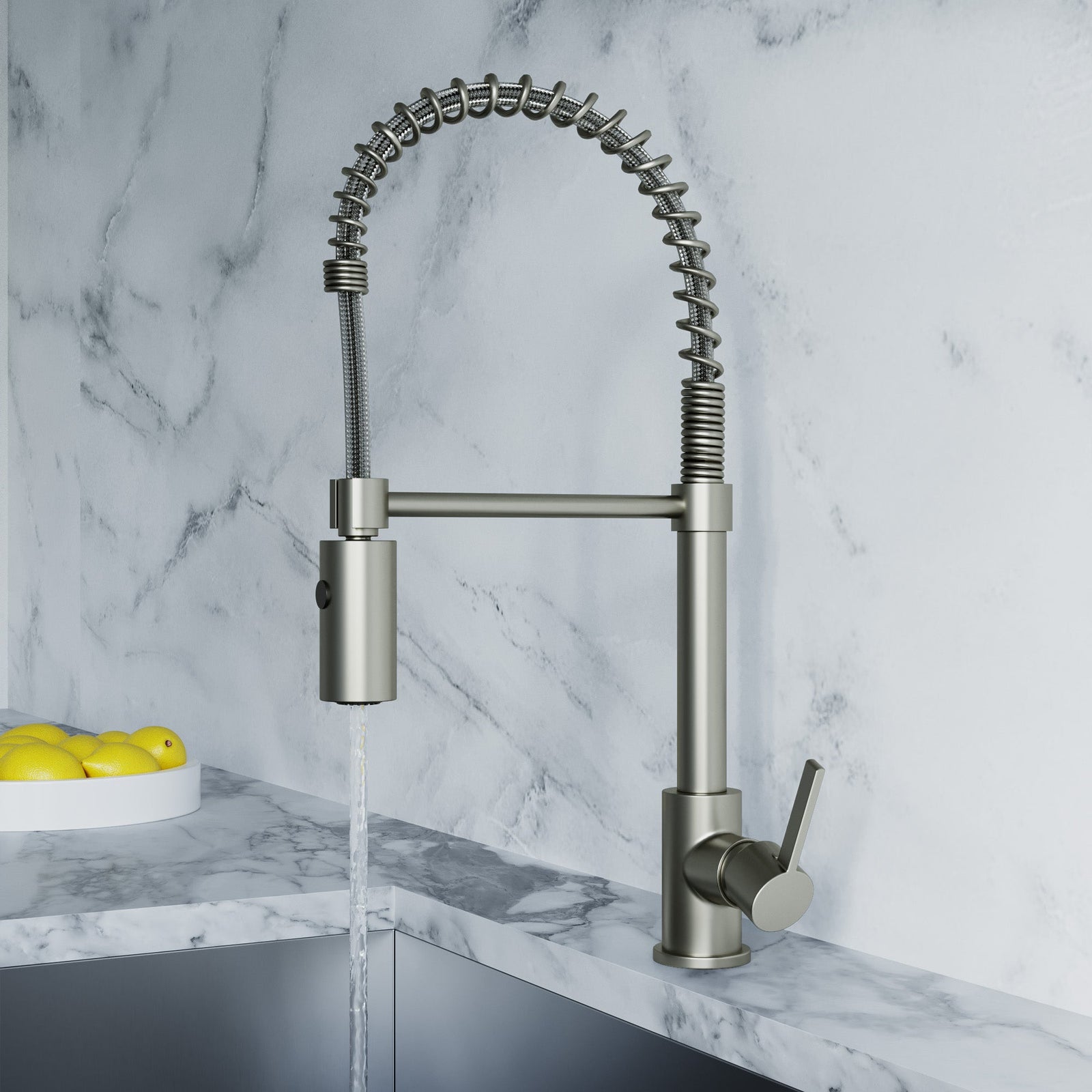 Dowell Kitchen Sink Faucet - 8002 006 Series - High Arc, Pull-Down Sprayer,  Single Handle, Single Hole