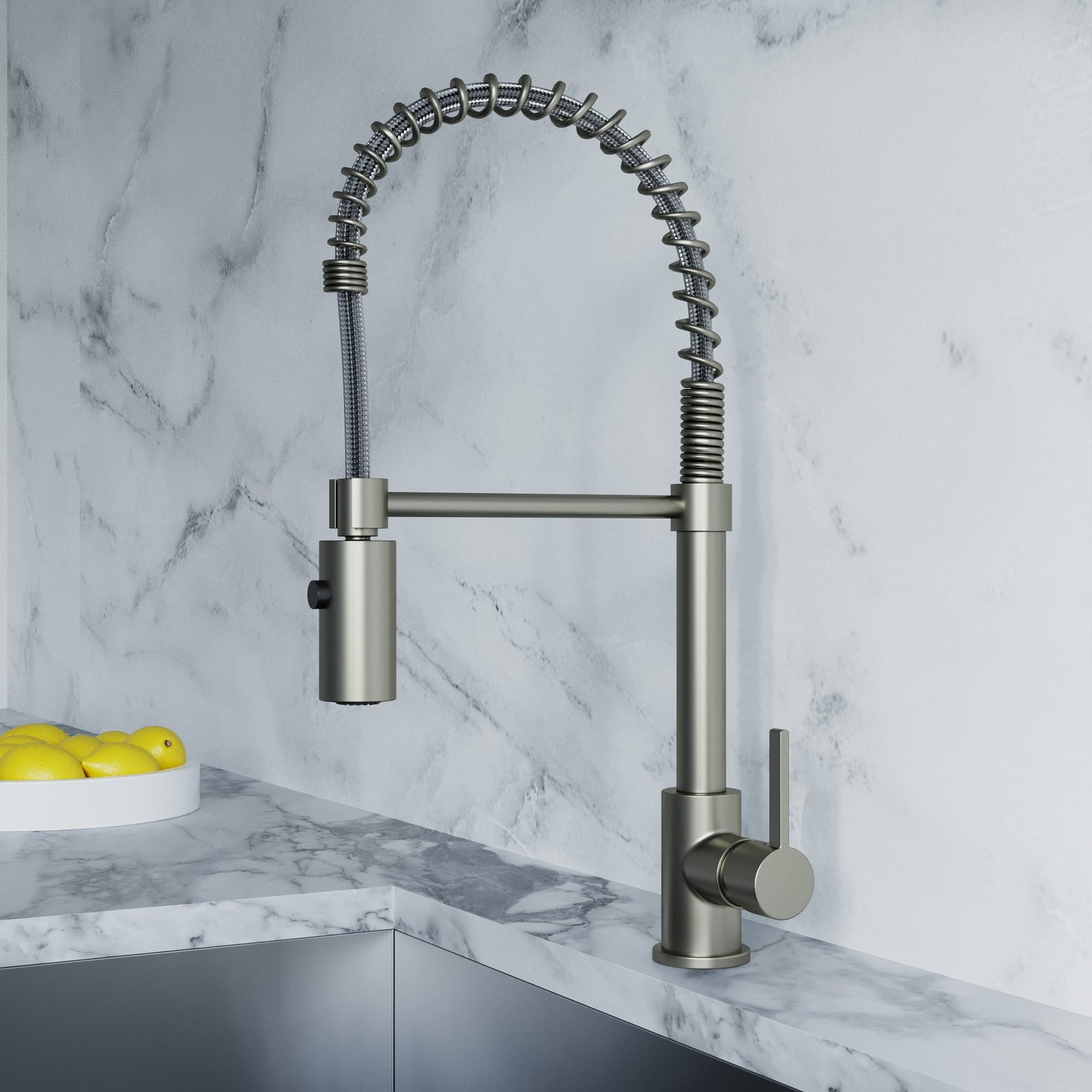 Dowell Kitchen Sink Faucet - 8002 006 Series - High Arc, Pull-Down Sprayer,  Single Handle, Single Hole