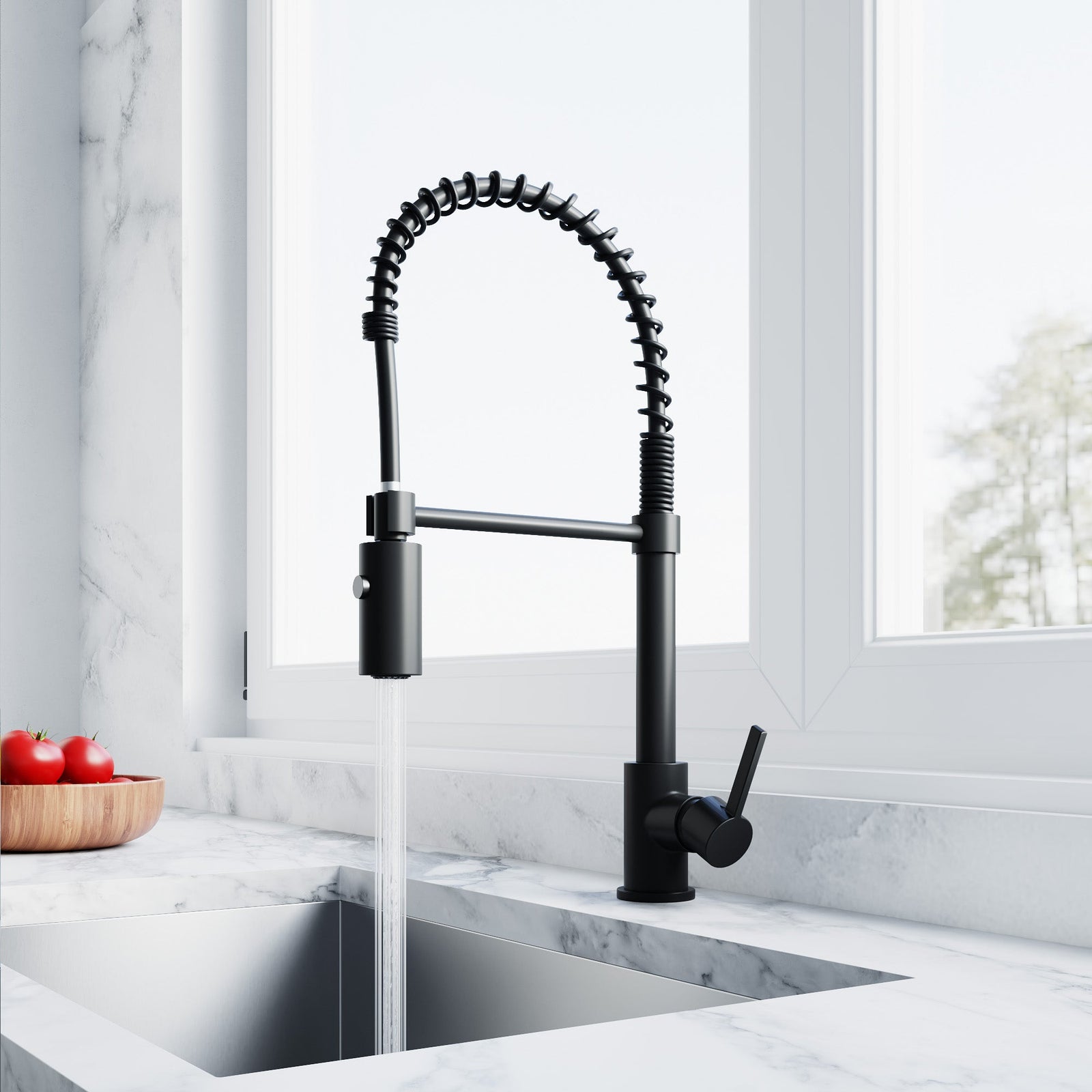Dowell Kitchen Sink Faucet - 8002 006 Series - High Arc, Pull-Down Sprayer,  Single Handle, Single Hole