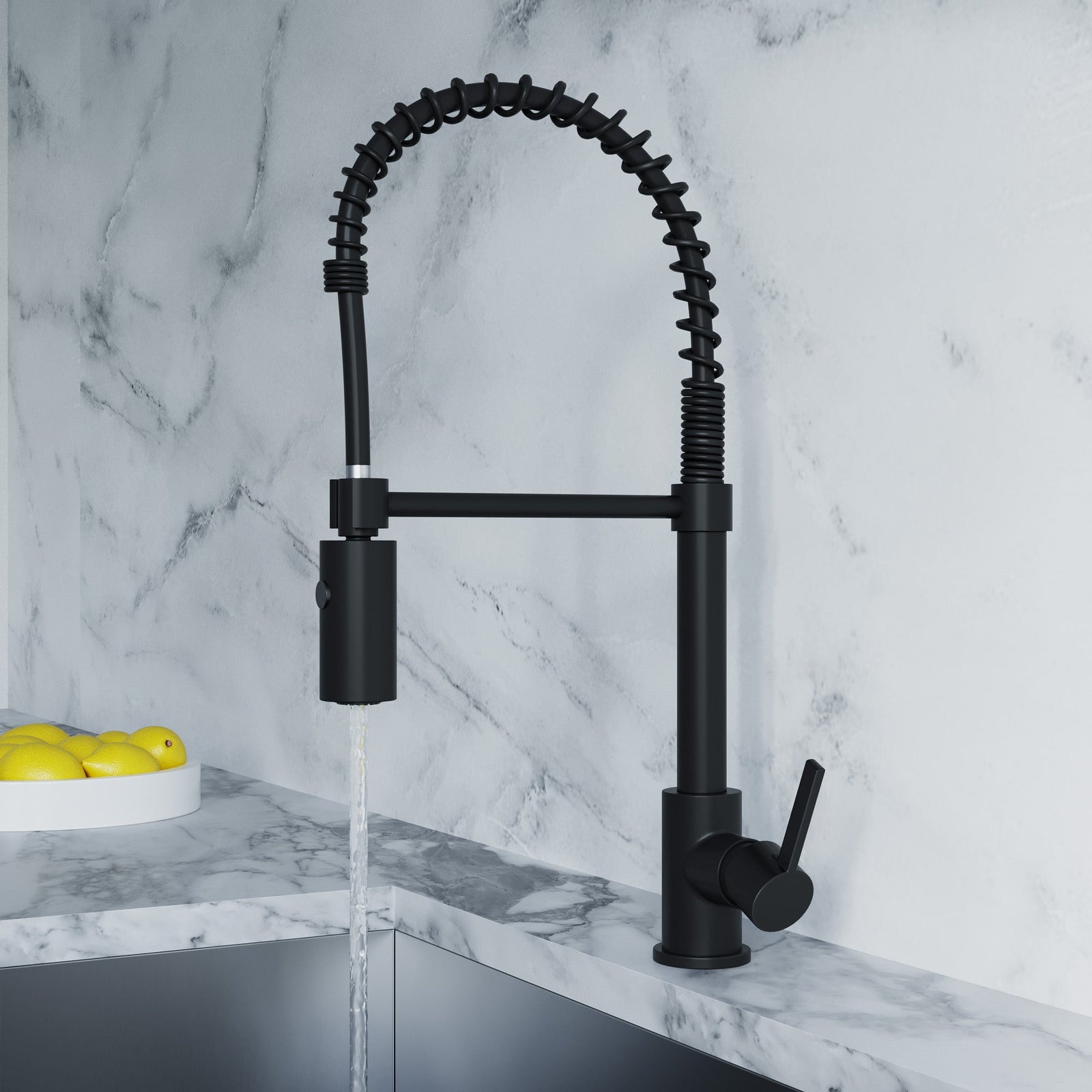 Dowell Kitchen Sink Faucet - 8002 006 Series - High Arc, Pull-Down Sprayer,  Single Handle, Single Hole