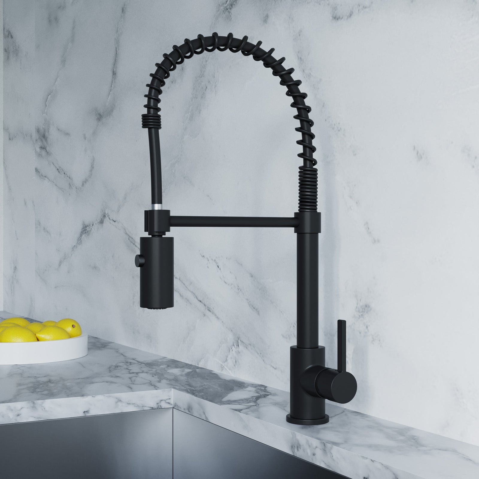 Dowell Kitchen Sink Faucet - 8002 006 Series - High Arc, Pull-Down Sprayer,  Single Handle, Single Hole