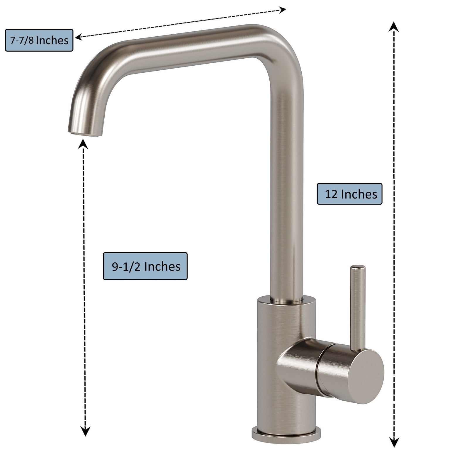 Dowell Kitchen Sink Faucet - One Handle, Single Hole, High Arc - 8002 008 Series