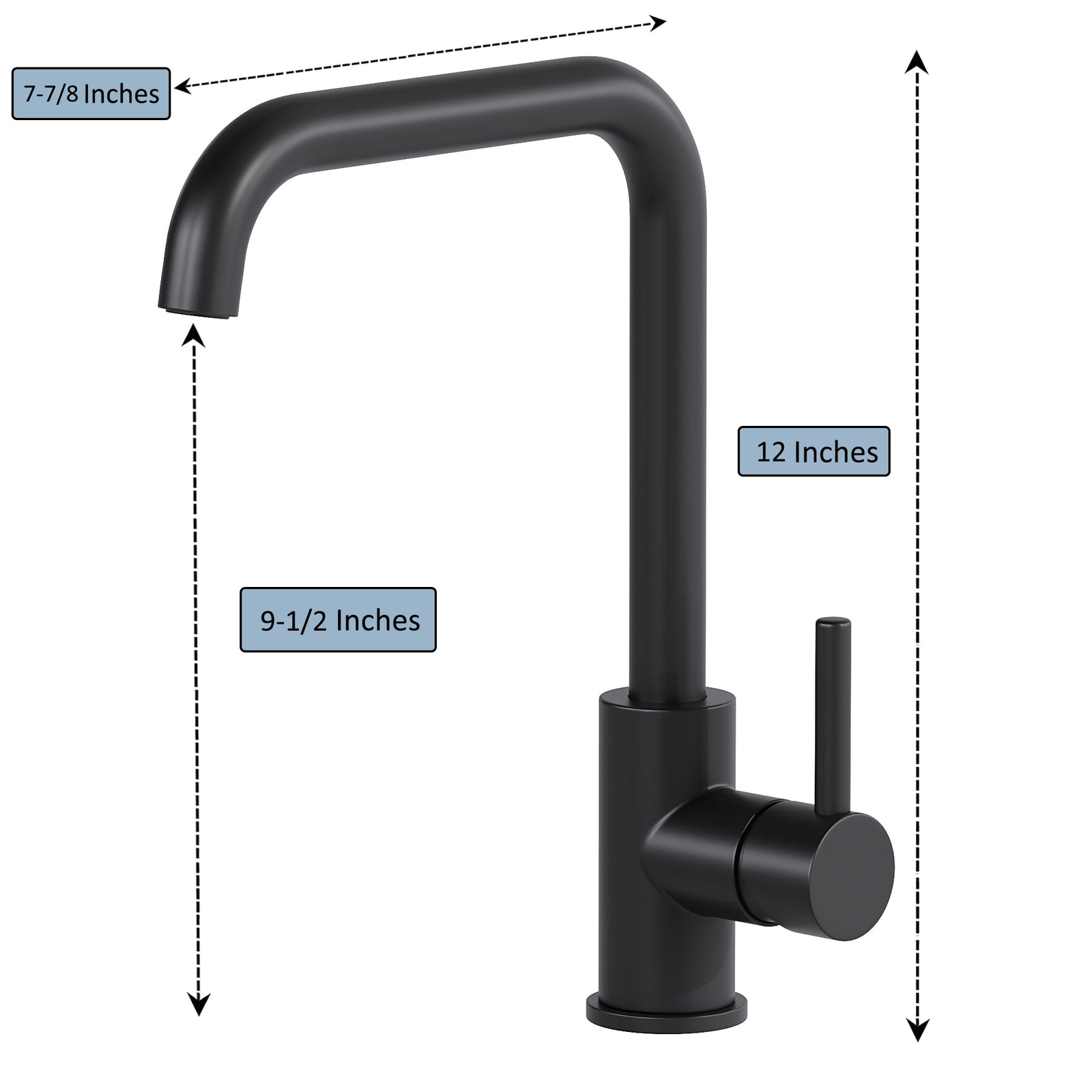 Dowell Kitchen Sink Faucet - One Handle, Single Hole, High Arc - 8002 008 Series