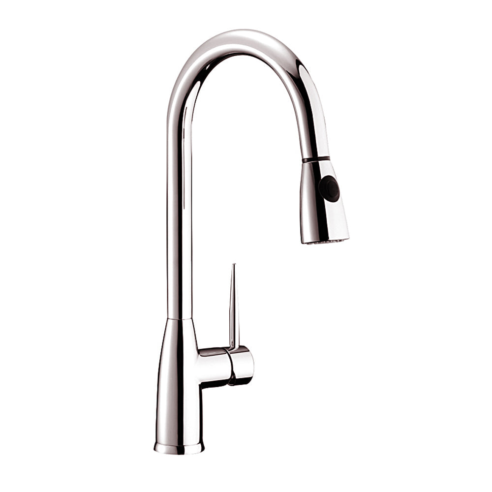 Dowell Kitchen Sink Faucet - 8002 005 Series - High Arc, Pull-Down Sprayer, Single Handle, Single Hole