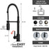 Dowell Kitchen Sink Faucet - 8002 006 Series - High Arc, Pull-Down Sprayer,  Single Handle, Single Hole