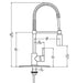 Dowell Kitchen Sink Faucet - 8002 006 Series - High Arc, Pull-Down Sprayer,  Single Handle, Single Hole