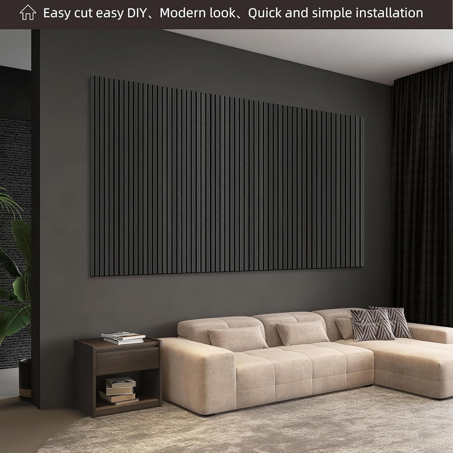 Dowell 3D Slat Wall Panels,Fluted Panels for Wall,Wall Decor Panels Noise Reduction, 95