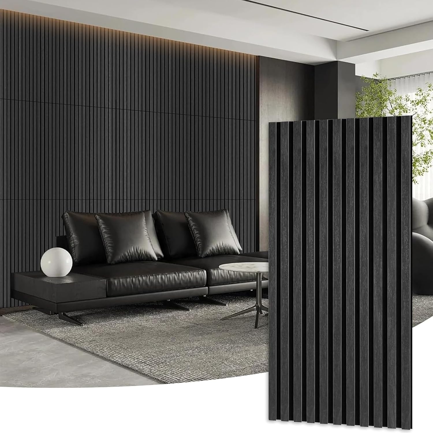 Dowell 3D Slat Wall Panels,Fluted Panels for Wall,Wall Decor Panels Noise Reduction, 48
