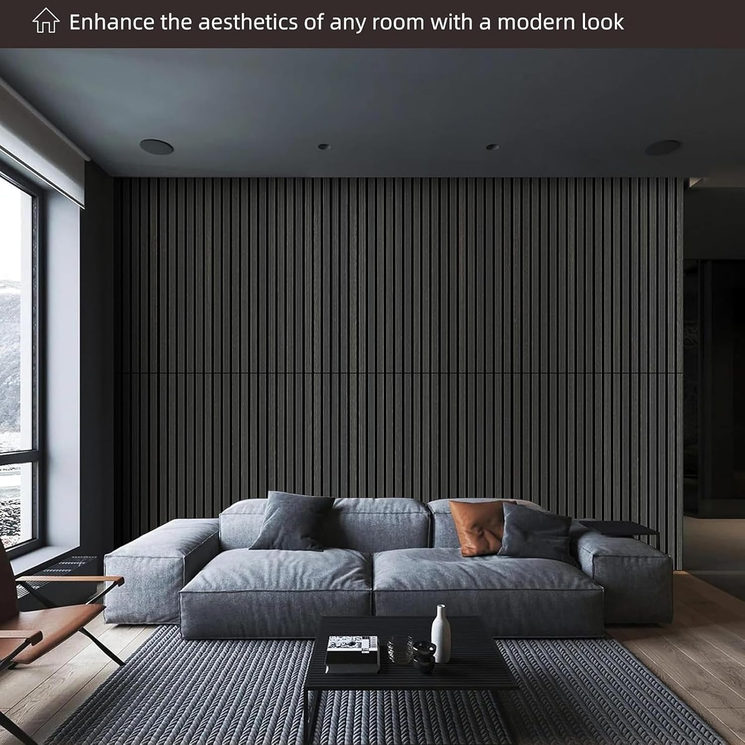Dowell 3D Slat Wall Panels,Fluted Panels for Wall,Wall Decor Panels Noise Reduction, 48