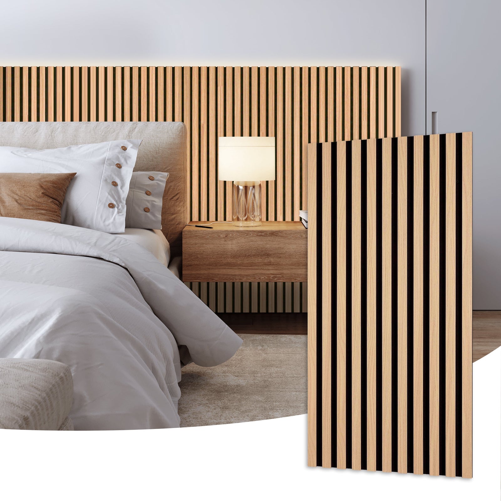 Dowell 3D Slat Wall Panels,Fluted Panels for Wall,Wall Decor Panels Noise Reduction, 48