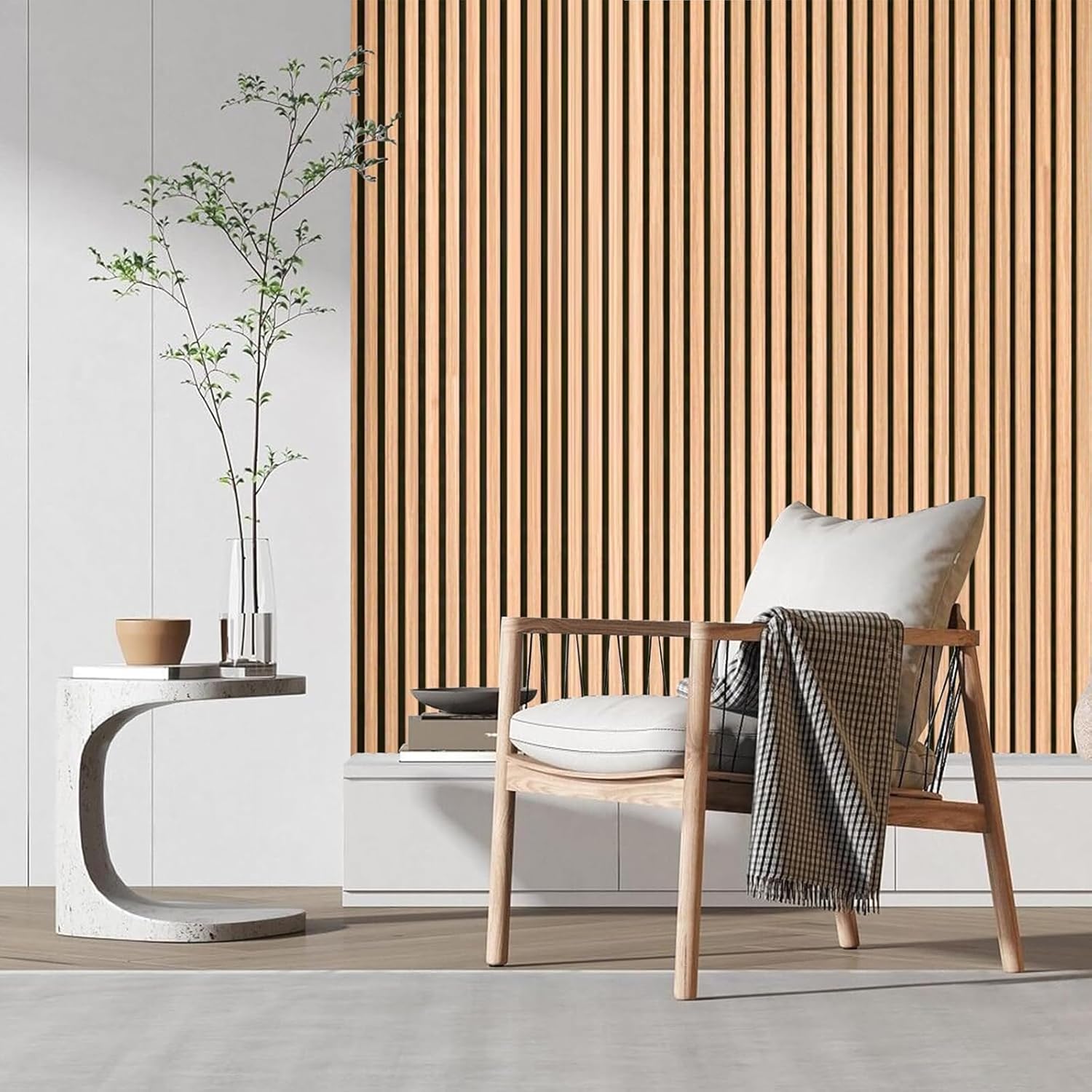 Dowell 3D Slat Wall Panels,Fluted Panels for Wall,Wall Decor Panels Noise Reduction, 48
