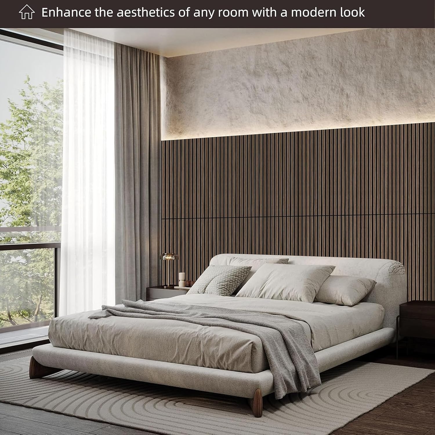 Dowell 3D Slat Wall Panels,Fluted Panels for Wall,Wall Decor Panels Noise Reduction, 48