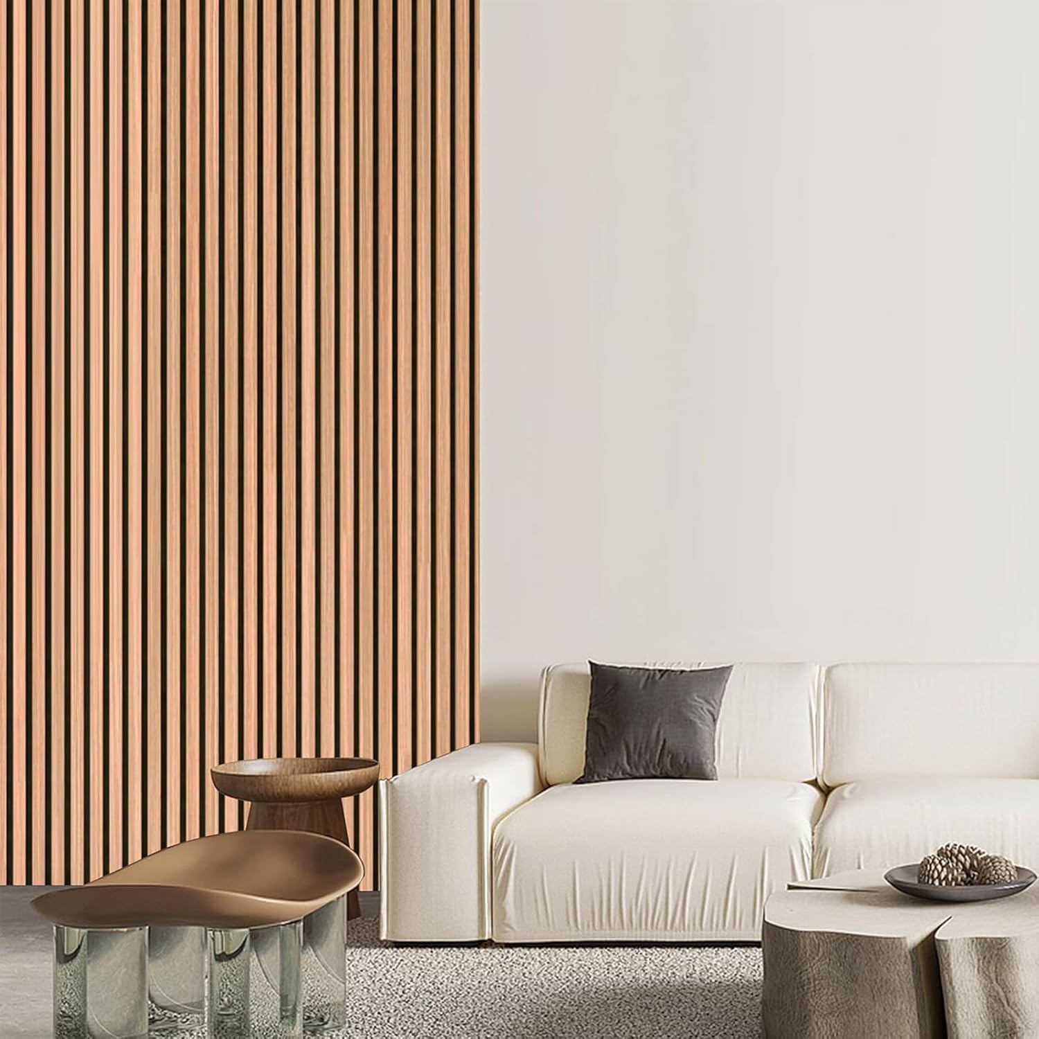 Dowell 3D Slat Wall Panels,Fluted Panels for Wall,Wall Decor Panels Noise Reduction, 95