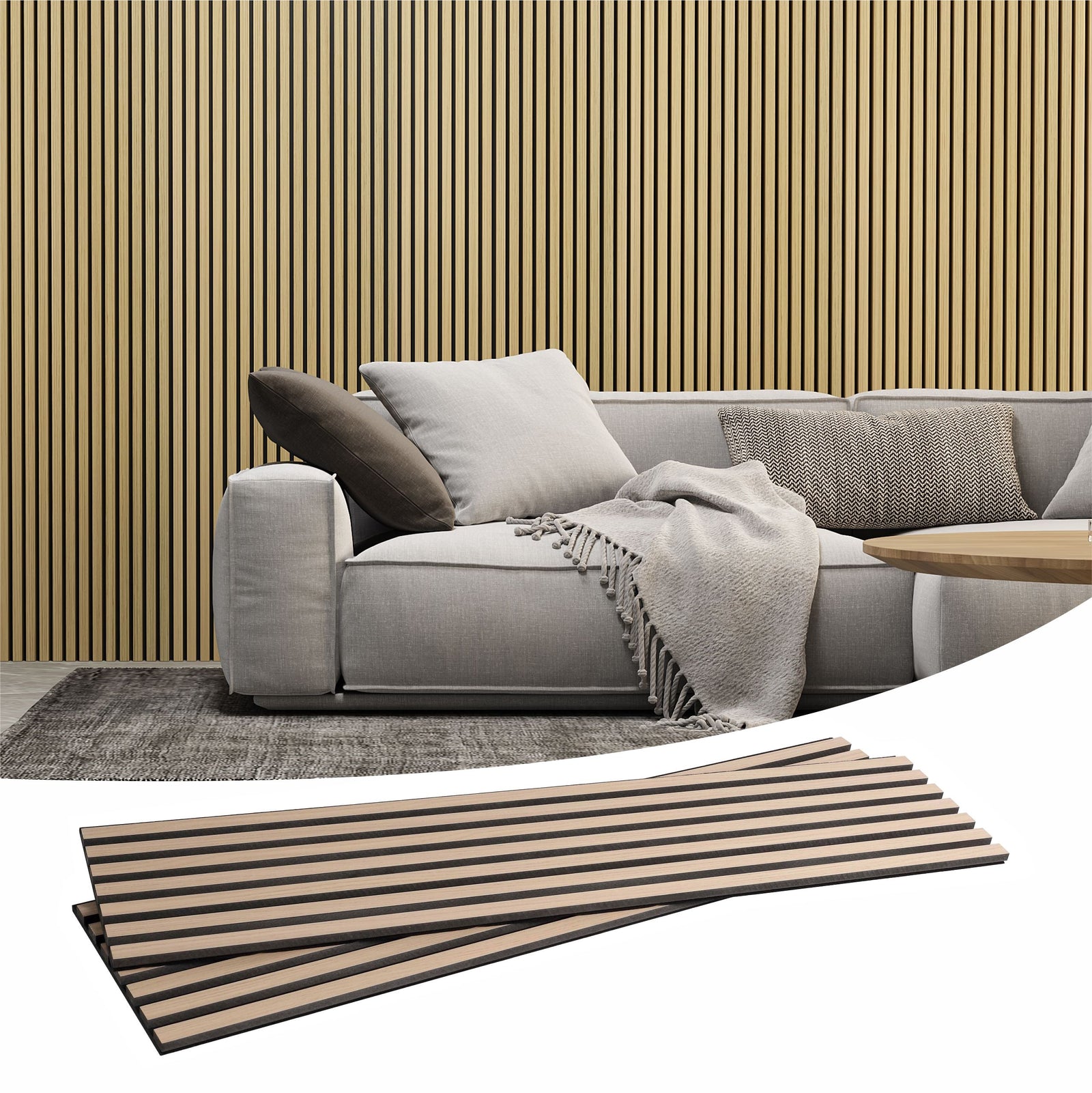 Dowell 3D Slat Wall Panels,Fluted Panels for Wall,Wall Decor Panels Noise Reduction, 95