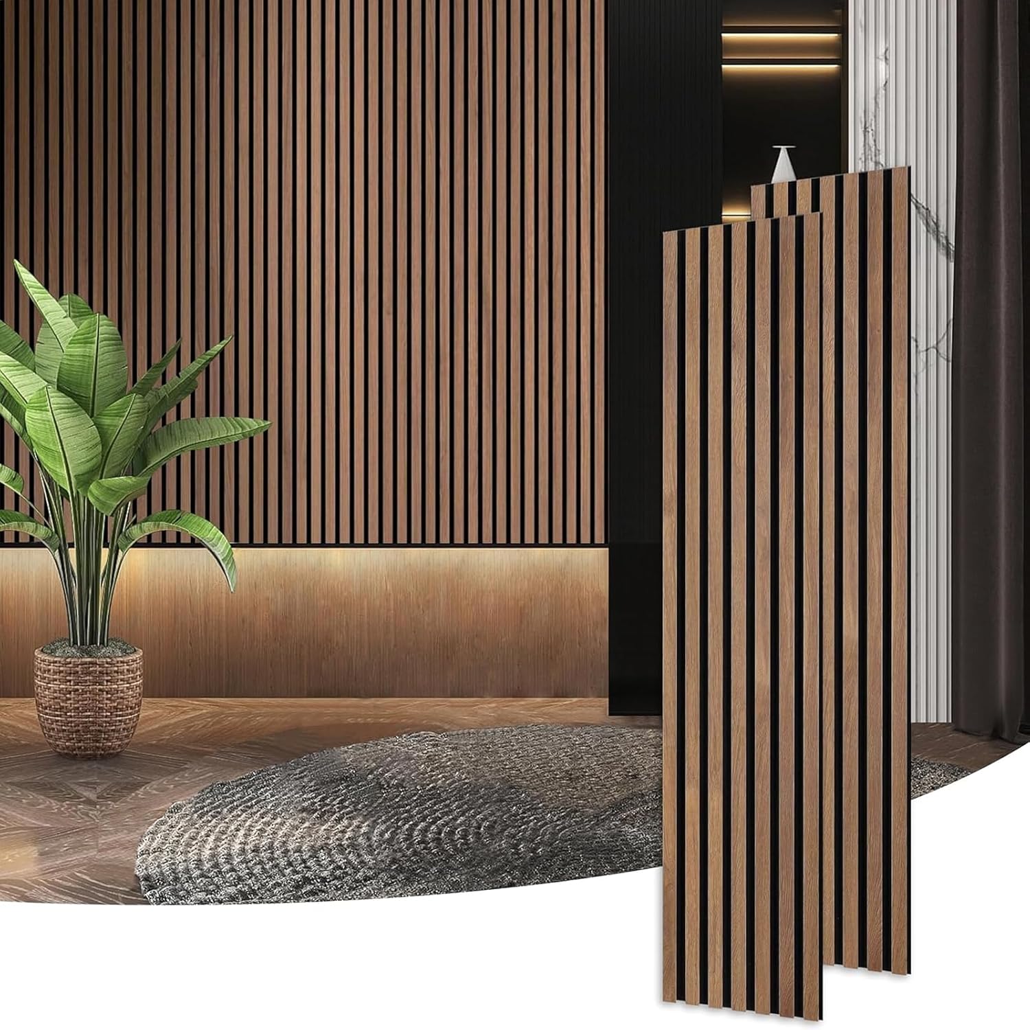 Dowell 3D Slat Wall Panels,Fluted Panels for Wall,Wall Decor Panels Noise Reduction, 95