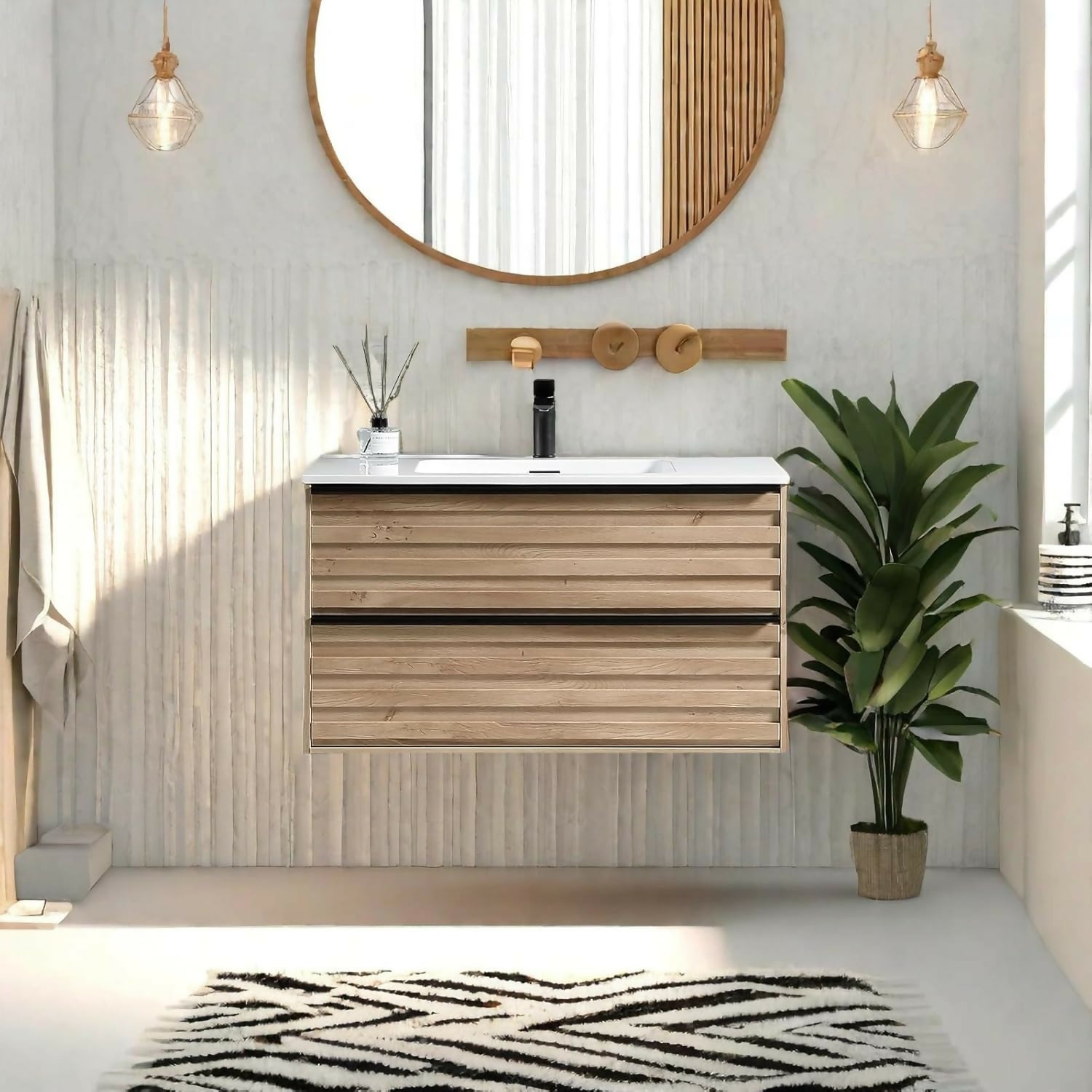 Goldea 30" Vanity with Sink, Modern Vanity Bathroom with 2 Extra Big Drawers, Wall Mounted Floating - gd003 Series