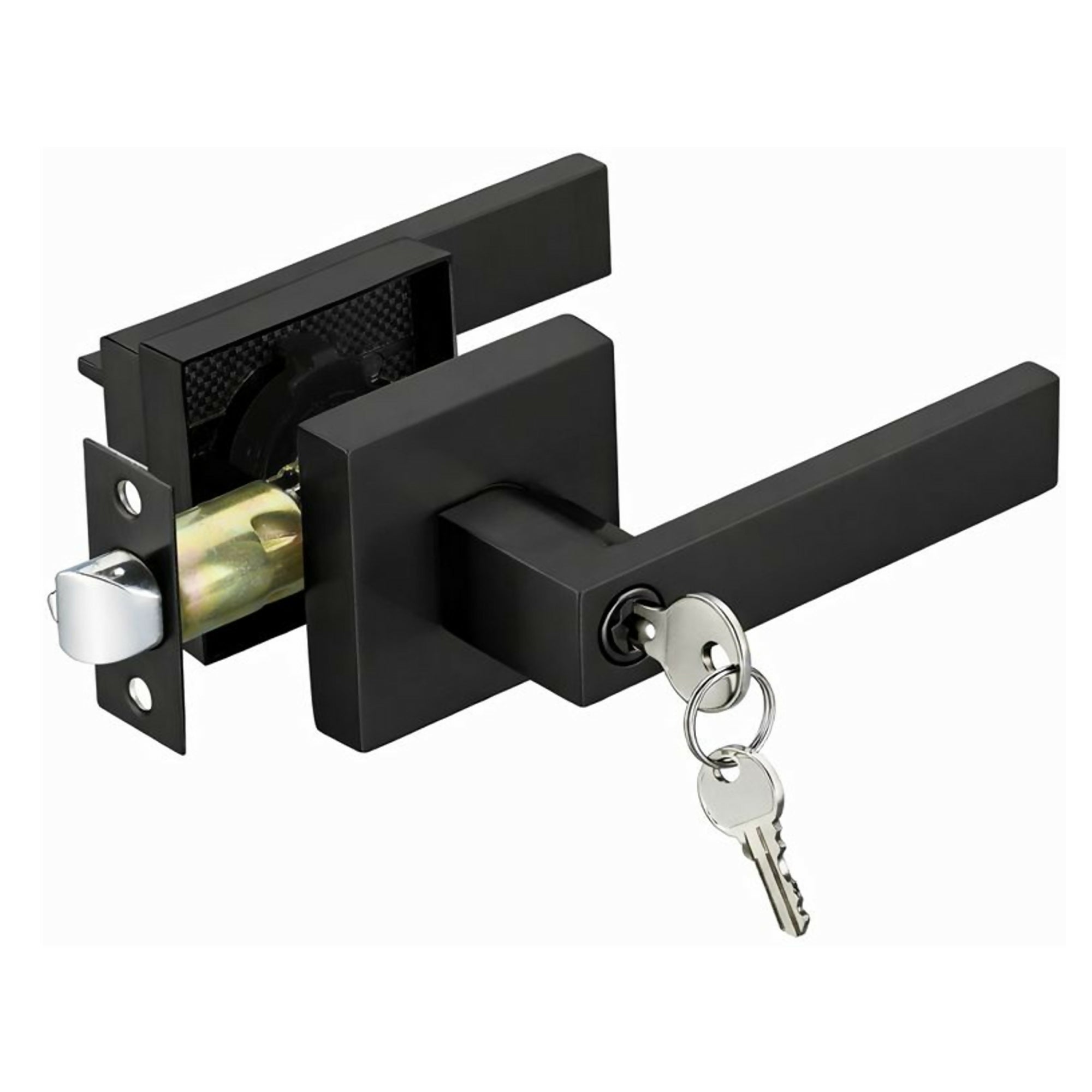Golder Door Lock,Square Door levers for Bathroom, Bedroom, and Rooms
