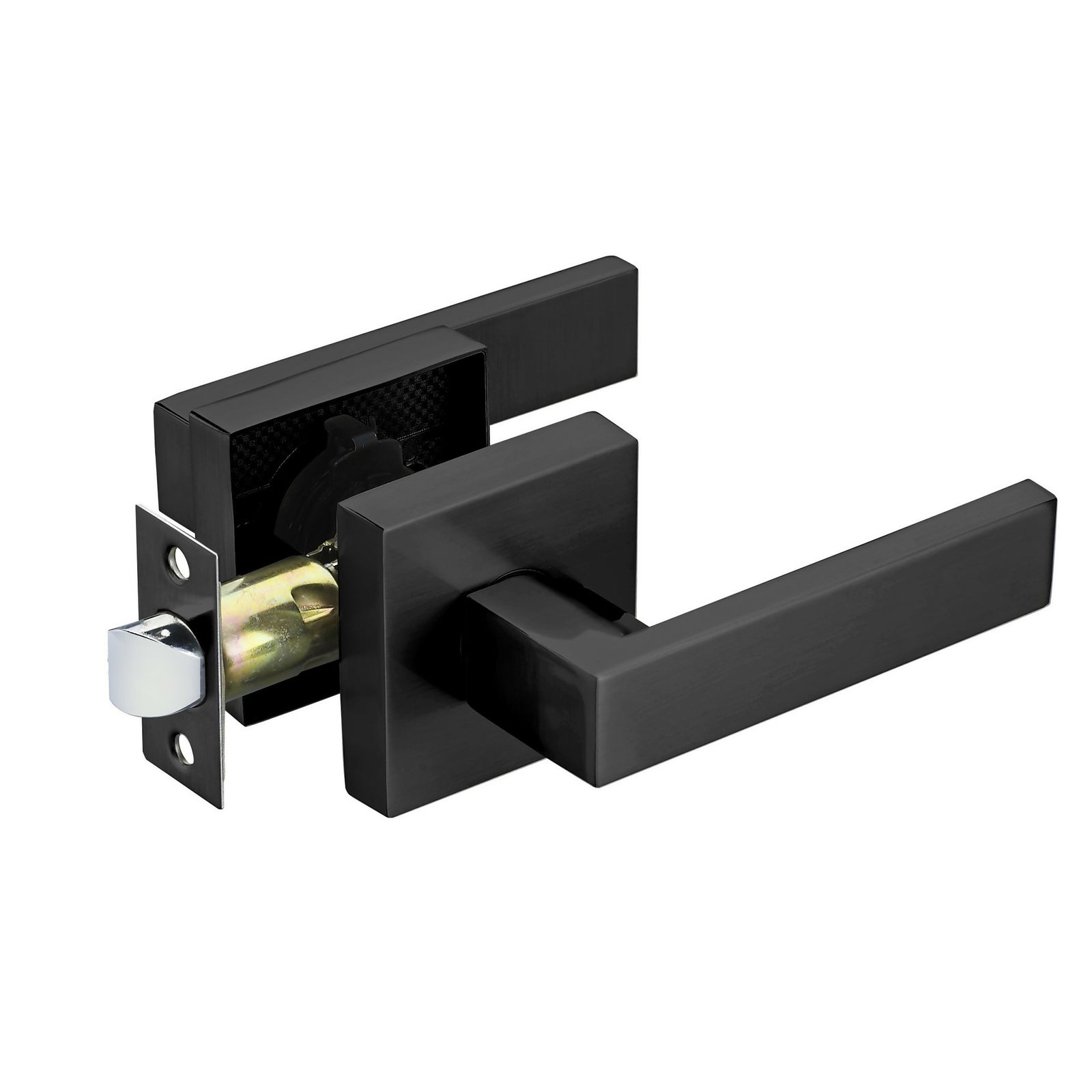 Golder Door Lock,Square Door levers for Bathroom, Bedroom, and Rooms