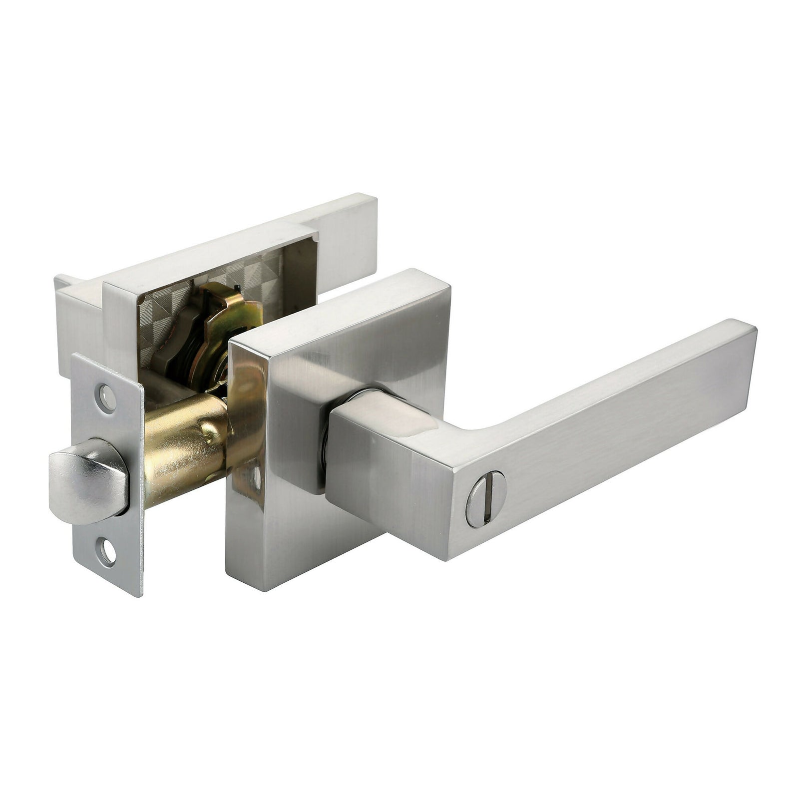 Golder Door Lock,Square Door levers for Bathroom, Bedroom, and Rooms