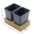 Dowell Base Cabinet Wastebasket Wooden Pullout with One or Two 20 Quart/5 Gallon Grey Plastic Bins - 4006 Series