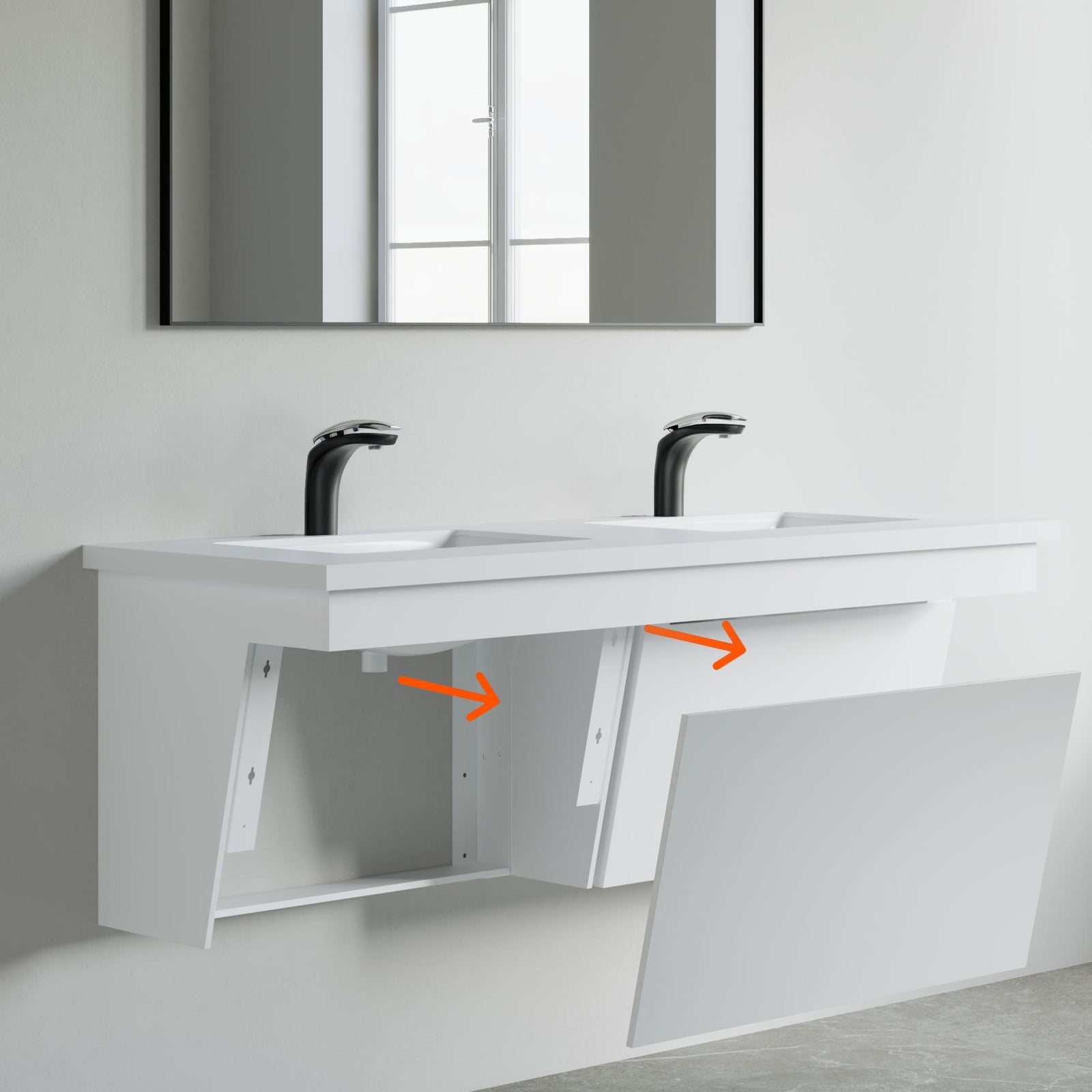 Dowell Universal ADA Vanity Bracket Heavy-Duty Commercial Bracket Floating Medical Support Bracket with/without Arm Metal Brackets Suitable for Restroom Vanities, Shelving Units & Work Desks - 7008 Series