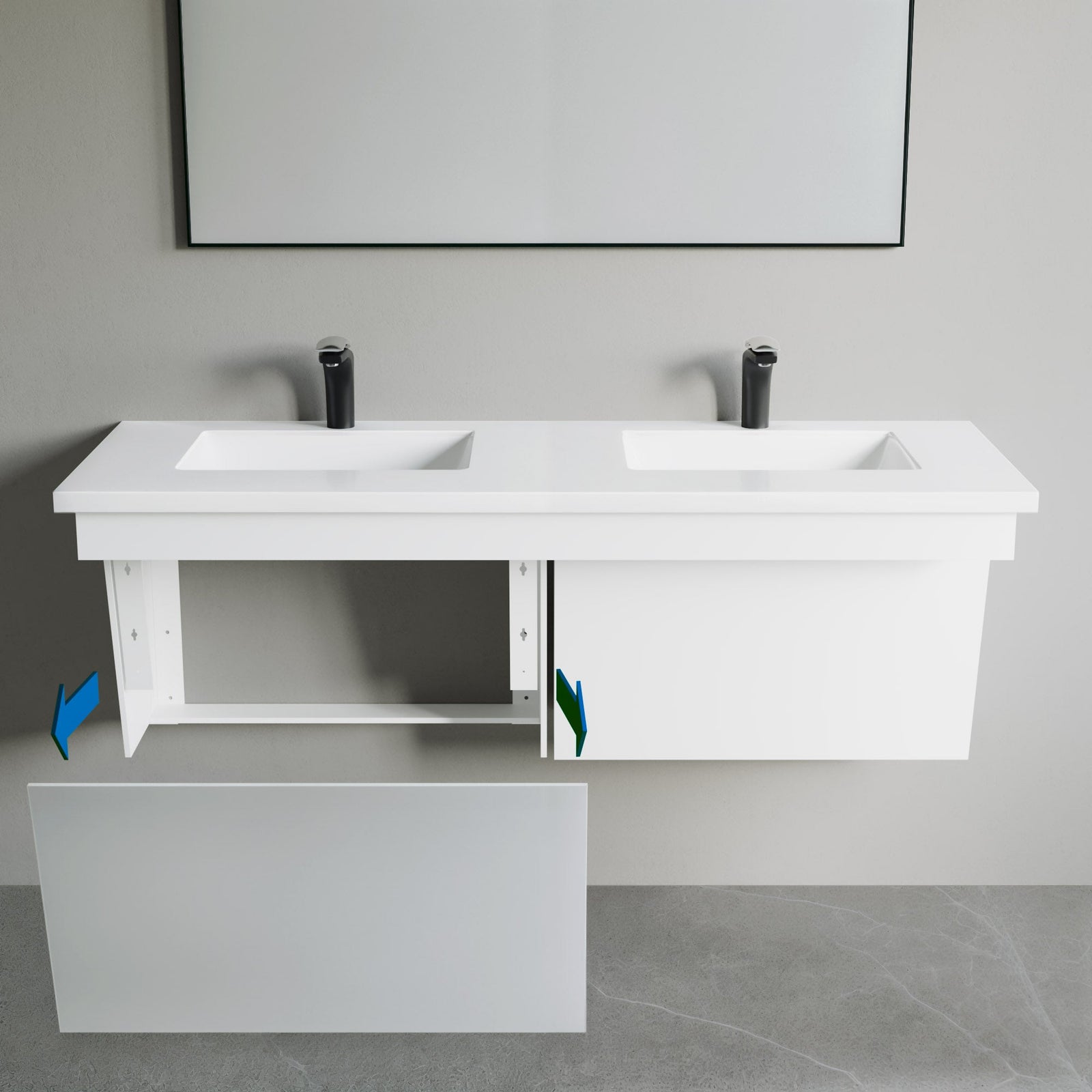 Dowell Universal ADA Vanity Bracket Heavy-Duty Commercial Bracket Floating Medical Support Bracket with/without Arm Metal Brackets Suitable for Restroom Vanities, Shelving Units & Work Desks - 7008 Series