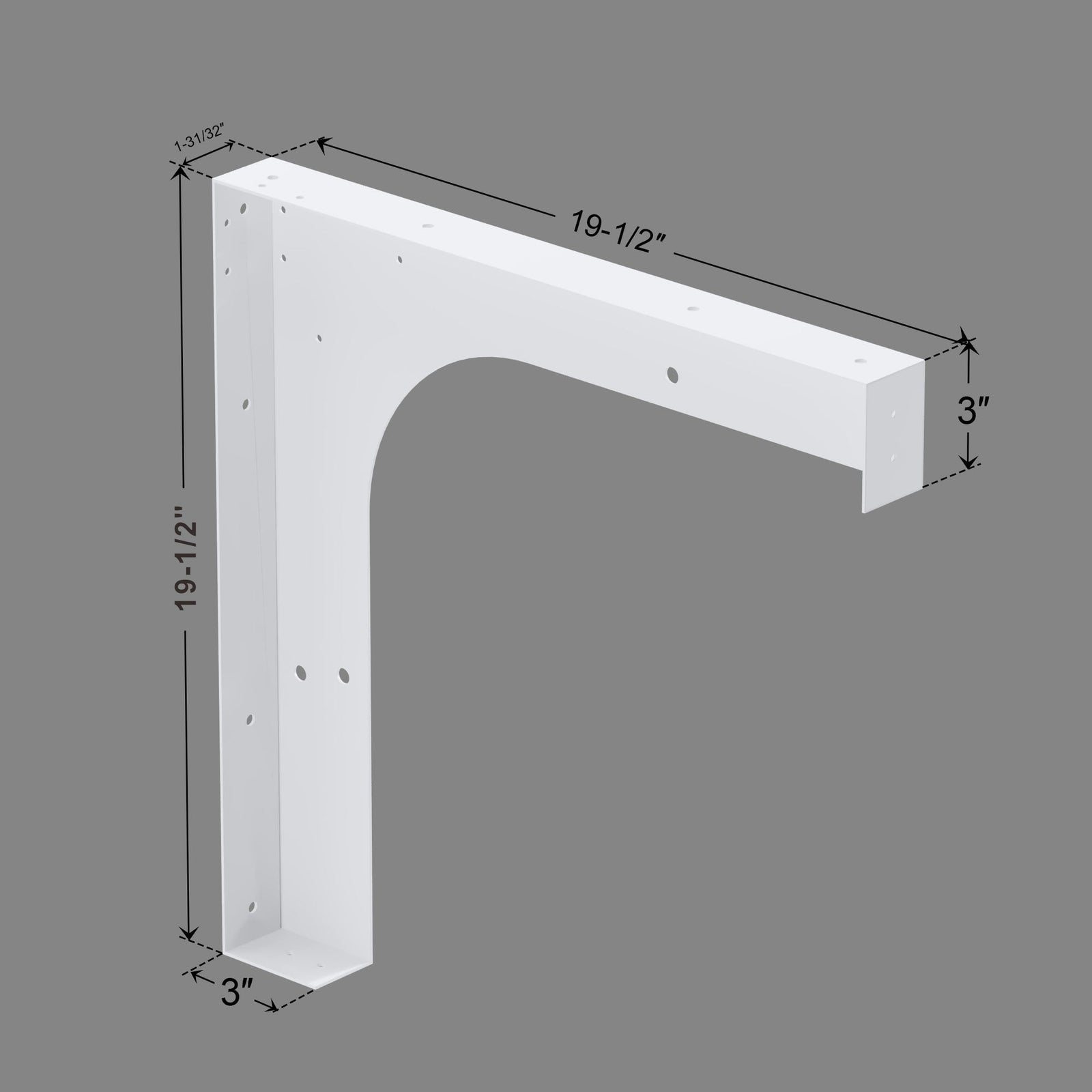 Dowell Universal ADA Vanity Bracket Heavy-Duty Commercial Bracket Floating Medical Support Bracket with/without Arm Metal Brackets Suitable for Restroom Vanities, Shelving Units & Work Desks - 7008 Series