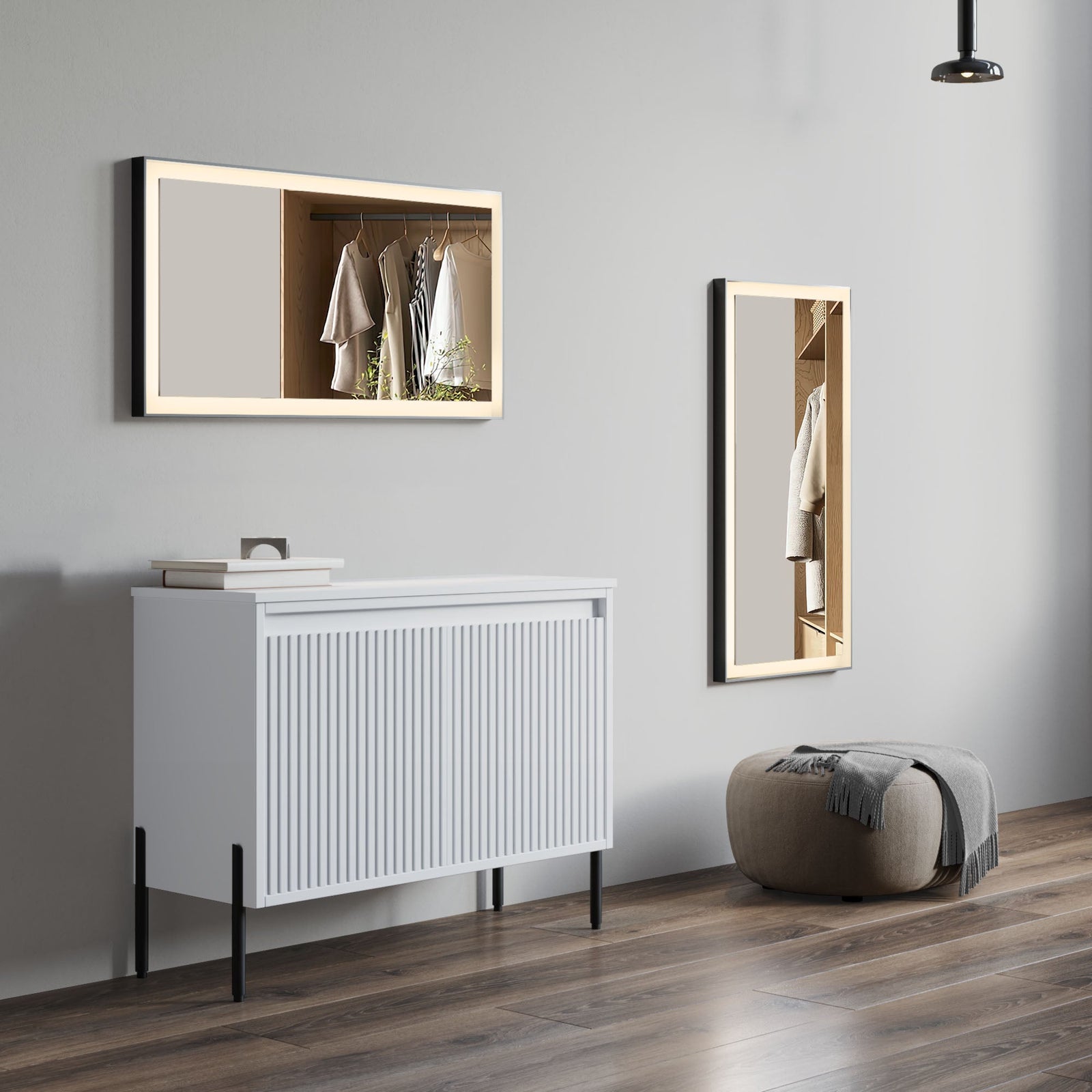 Dowell LED Wall Mirror with Black Aluminum Frame - Bathroom, Living Room, Bedroom, Lobby - 5005 Series