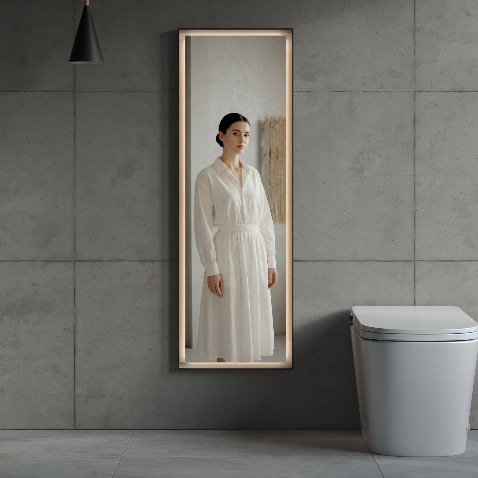 Dowell LED Wall Mirror with Black Aluminum Frame - Bathroom, Living Room, Bedroom, Lobby - 5005 Series