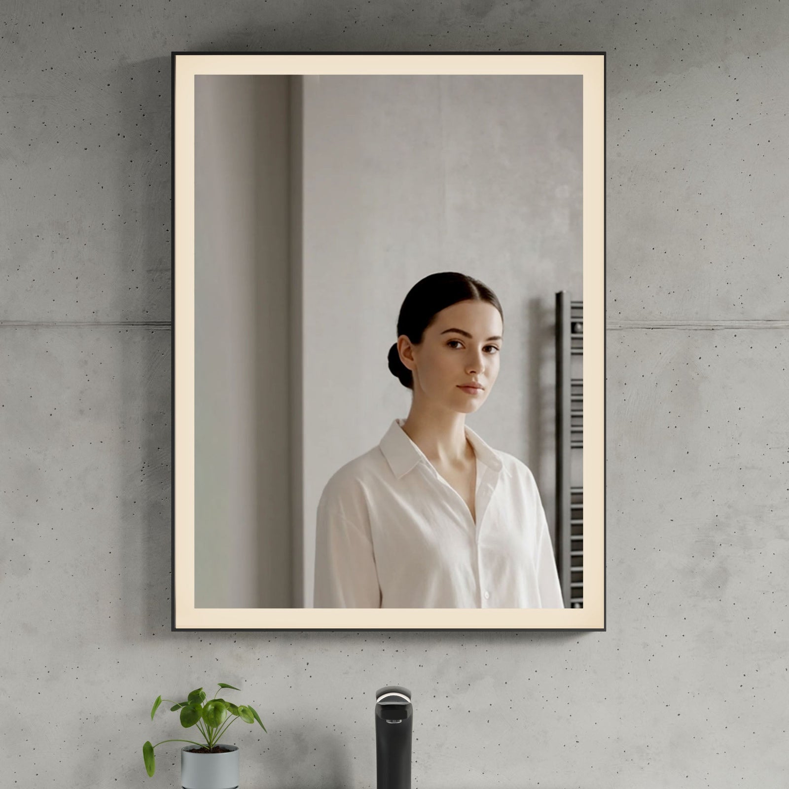 Dowell LED Wall Mirror with Black Aluminum Frame - Bathroom, Living Room, Bedroom, Lobby - 5005 Series