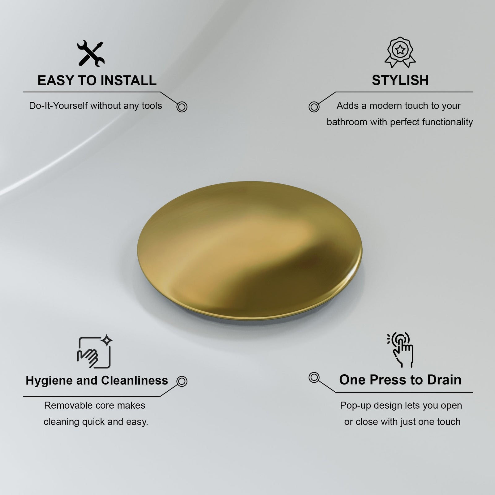 Dowell Pop Up Drain Stopper With/Without Overflow for Bathroom Vanity/Vessel Sink - 6011 07/08 Series