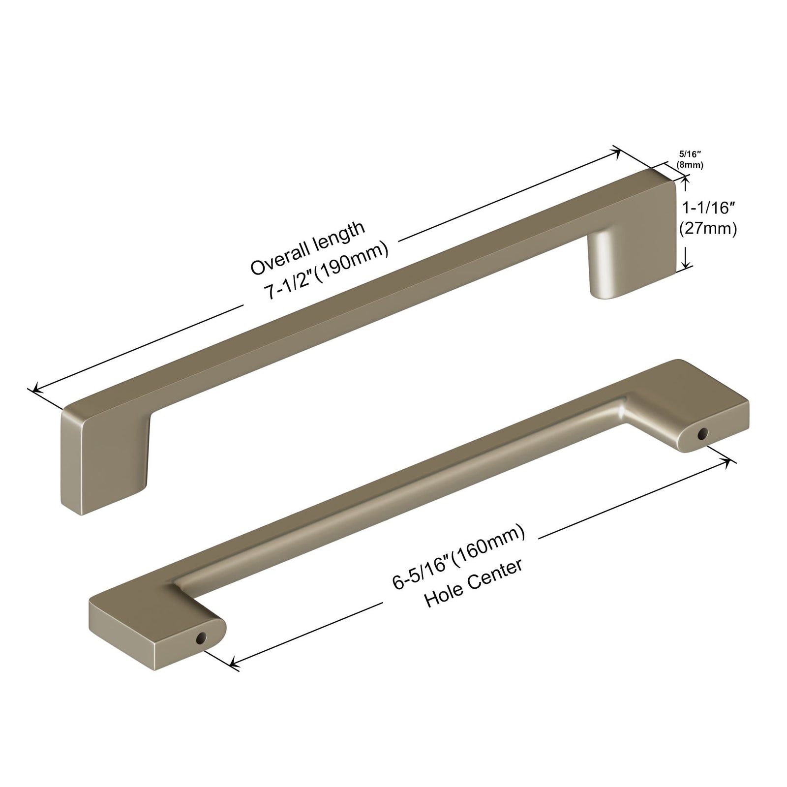 Dowell Cabinet Pulls - Zinc Alloy, Cabinet Drawer/Door Pulls/Handles - 3008 Series