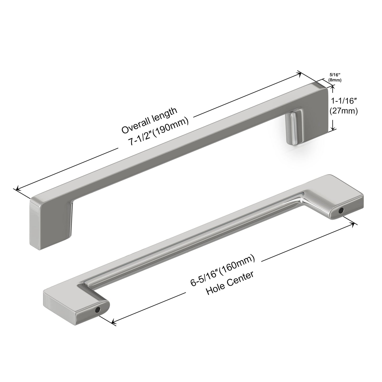 Dowell Cabinet Pulls - Zinc Alloy, Cabinet Drawer/Door Pulls/Handles - 3008 Series