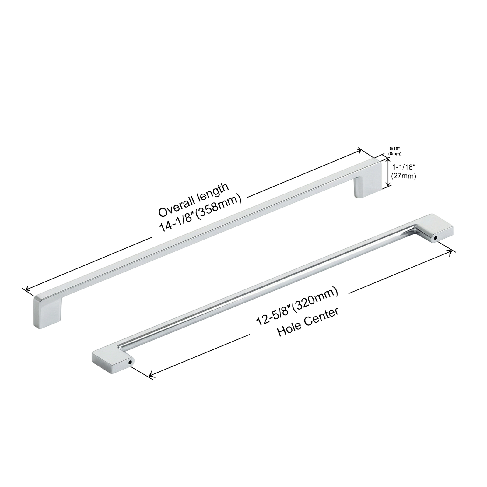Dowell Cabinet Pulls - Zinc Alloy, Cabinet Drawer/Door Pulls/Handles - 3008 Series