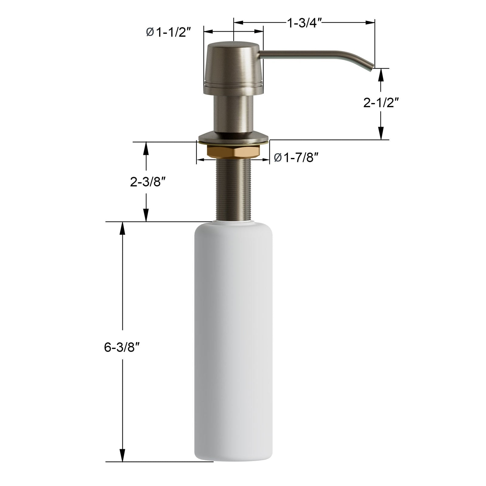 Dowell Kitchen Soap and Lotion Dispenser in Stainless Steel