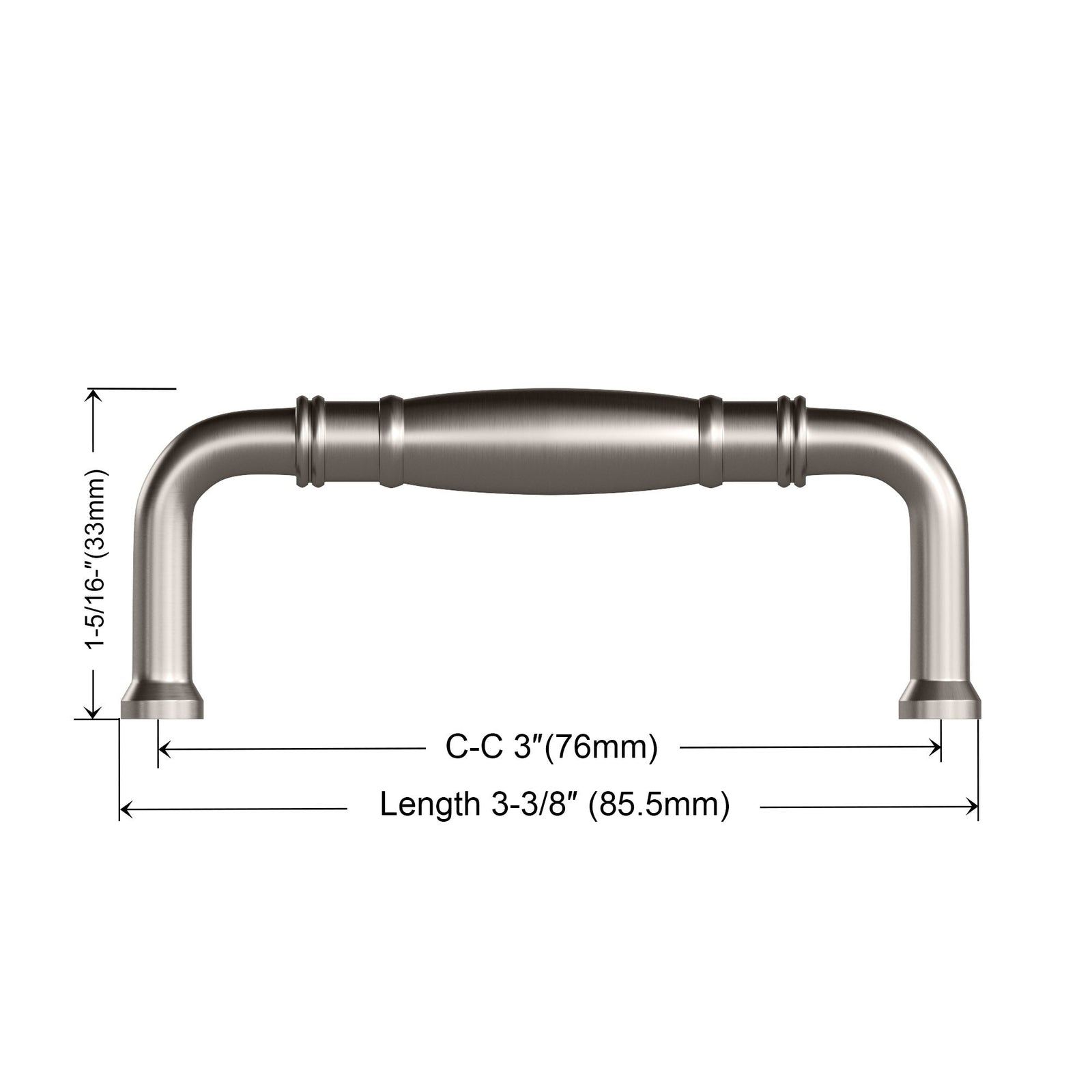 Dowell Cabinet Pulls Handle, Zinc Alloy 3132 Series-10Pack