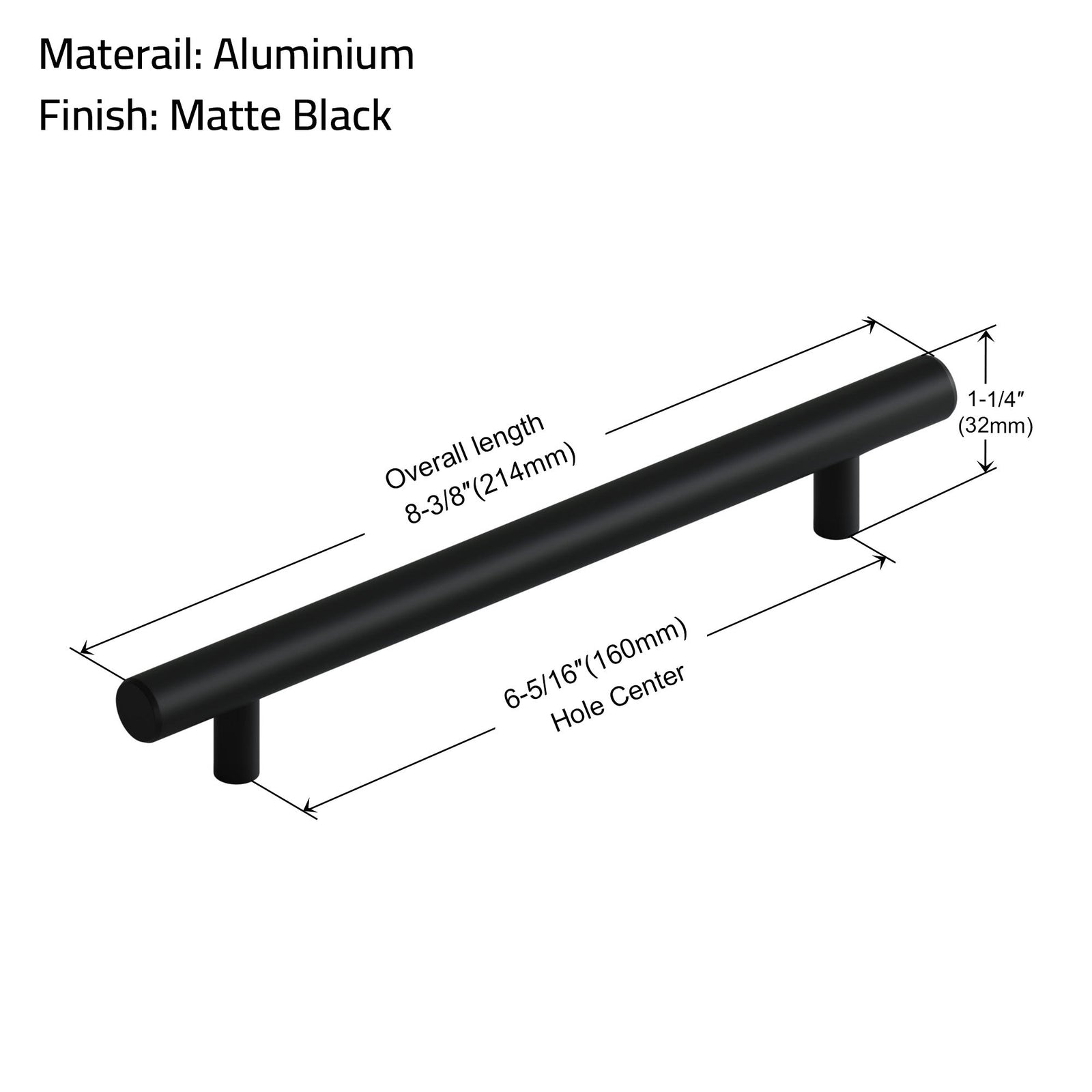 Dowell Cabinet Handle, Stainless Steel/Aluminum Construction Bar Plulls 3001 Series
