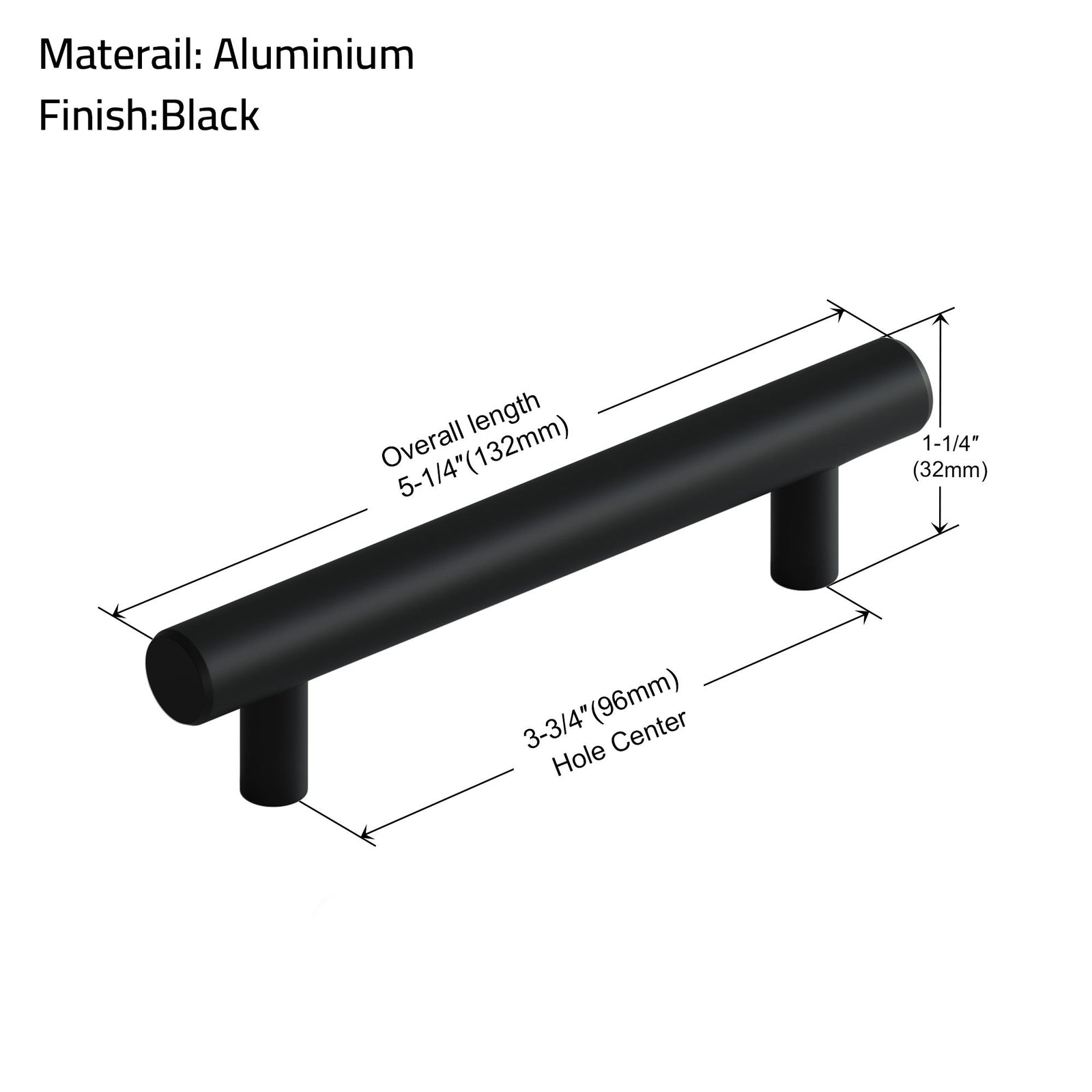 Dowell Cabinet Handle, Stainless Steel/Aluminum Construction Bar Plulls 3001 Series