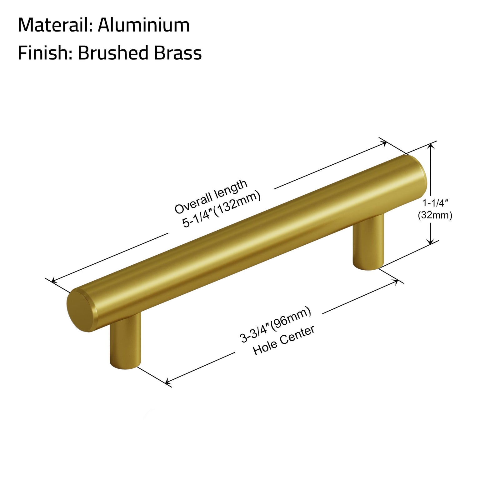 Dowell Cabinet Handle, Stainless Steel/Aluminum Construction Bar Plulls 3001 Series