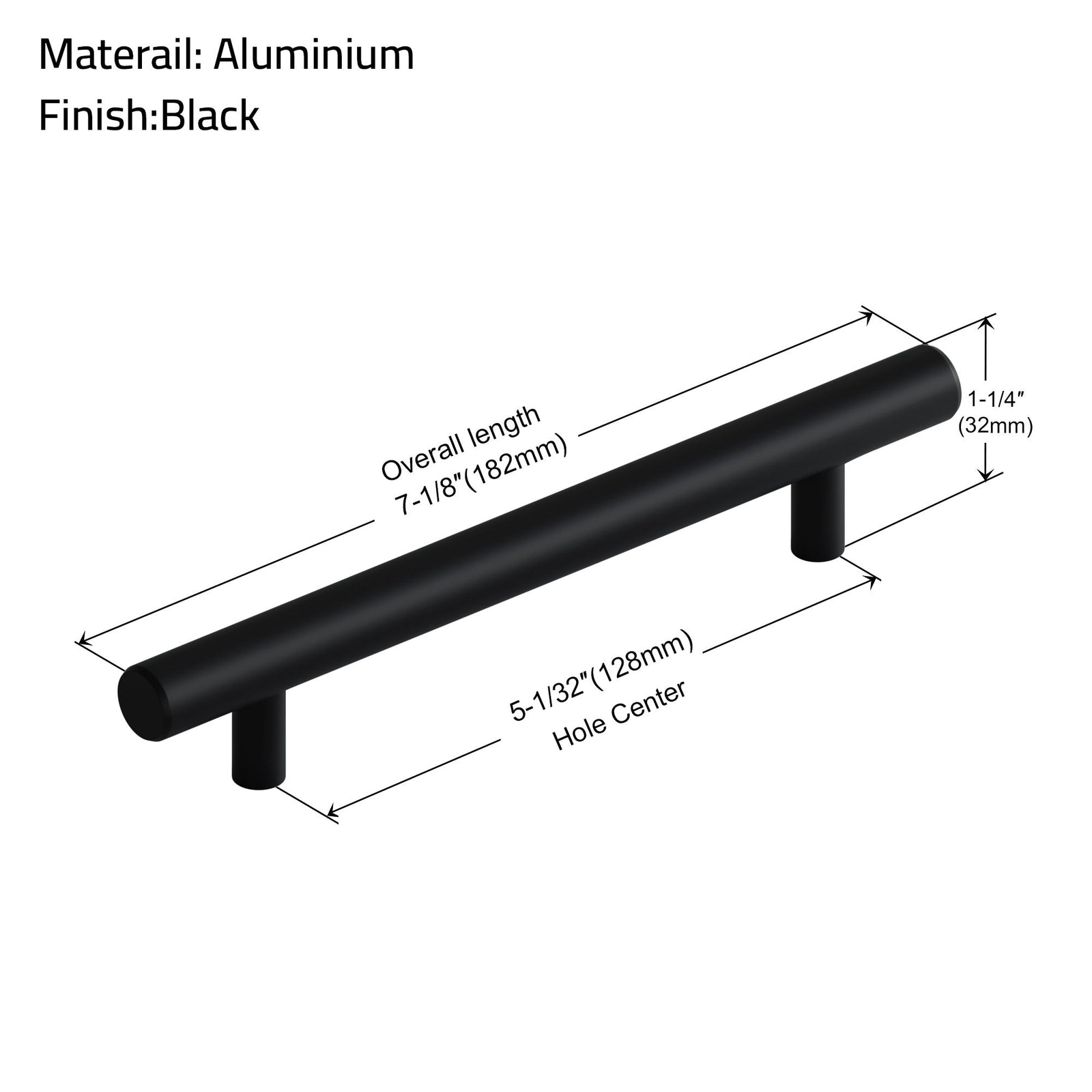 Dowell Cabinet Handle, Stainless Steel/Aluminum Construction Bar Plulls 3001 Series